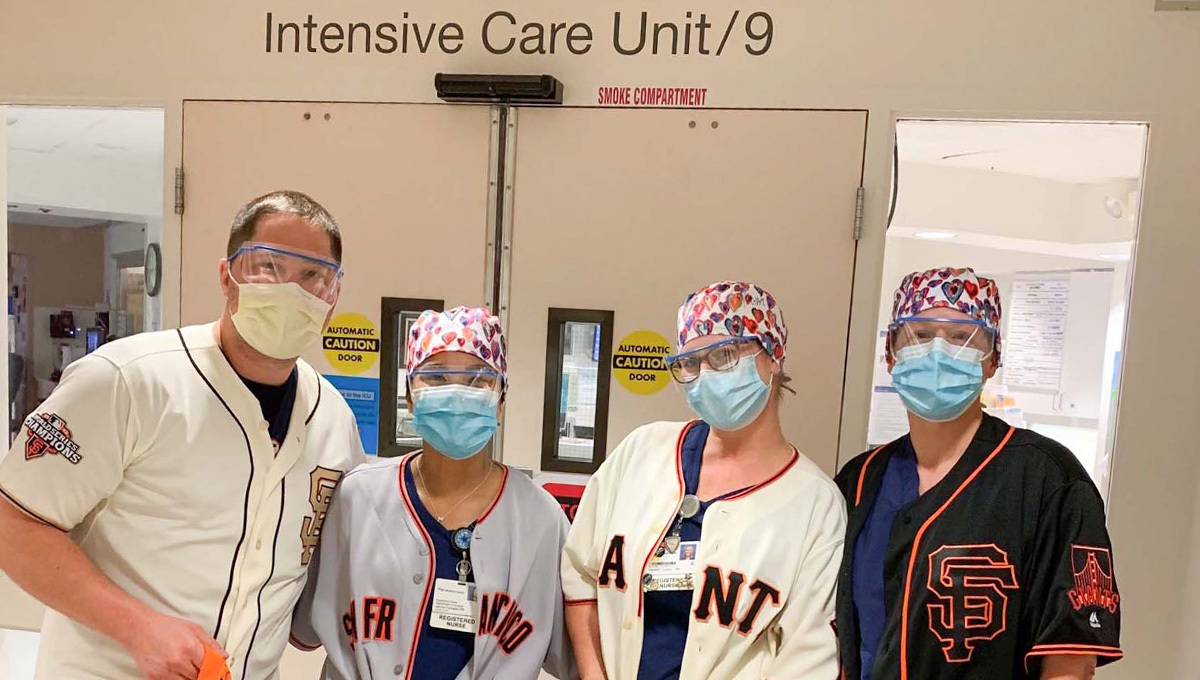 UCSF staff wearing baseball gears