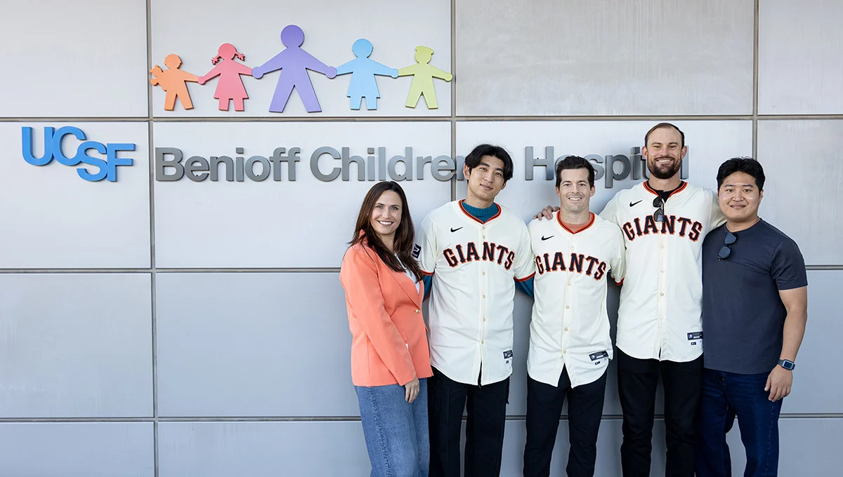 Group of five, smiling