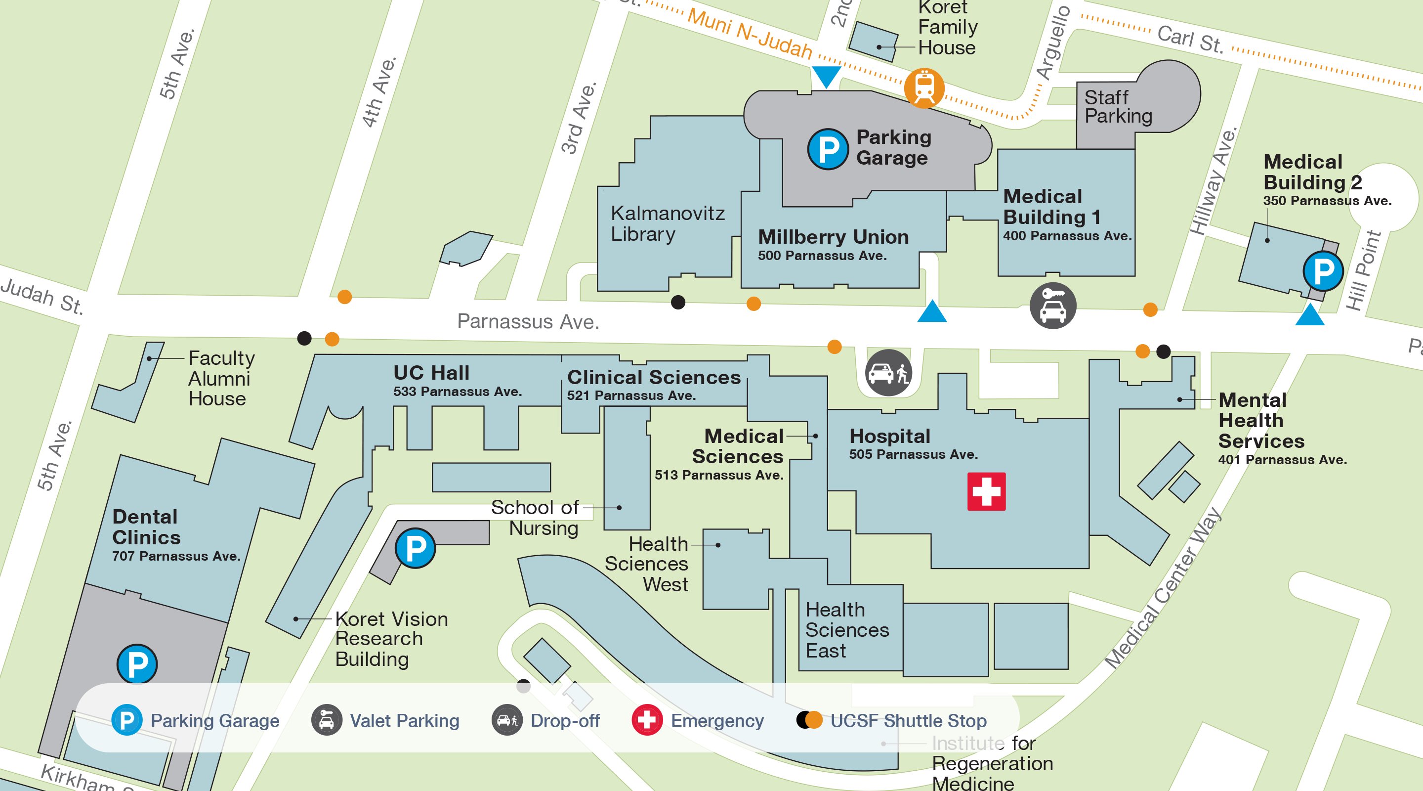 Parnassus Campus Map