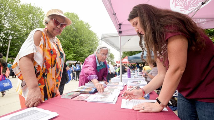 cancer booth at community fair