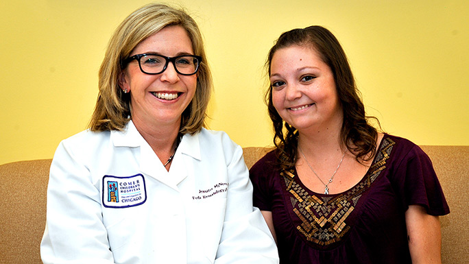 Tara Henderson, MD, and patient Elizabeth Noreen