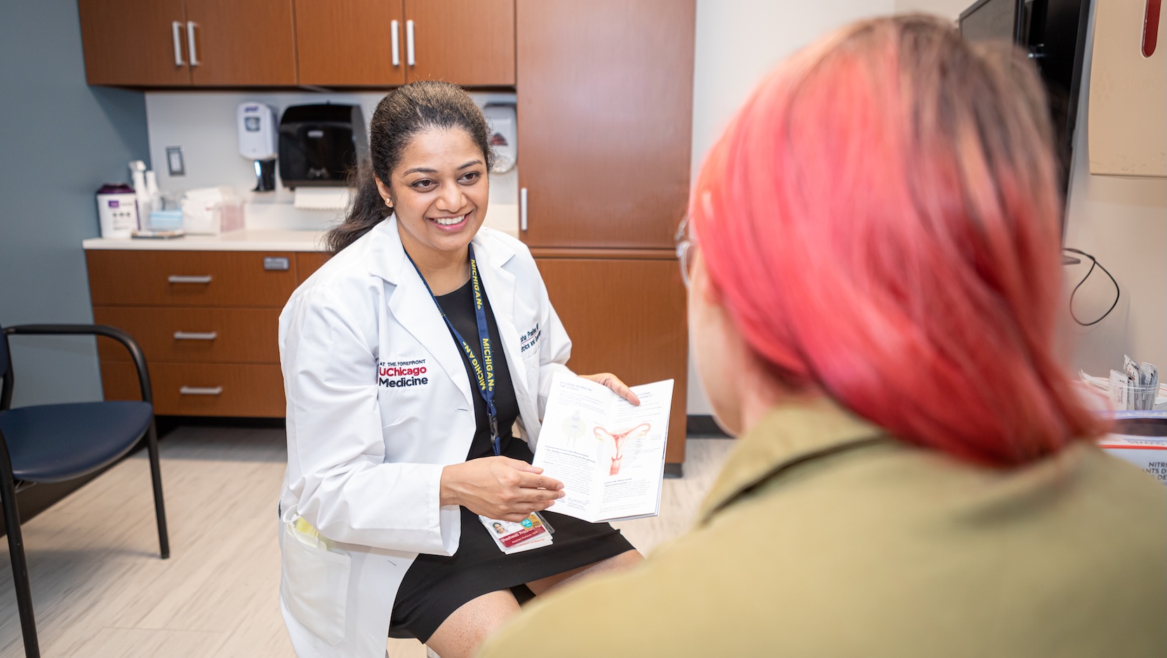 Dr. Pradhan meets with female patient