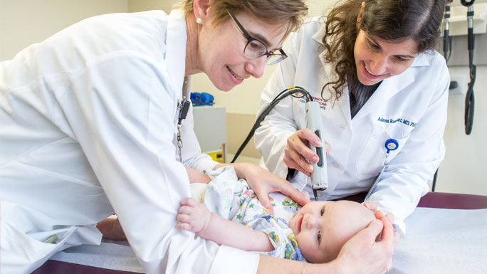 Pediatric dermatologists Sarah Stein, MD, and Adena Rosenblatt, MD