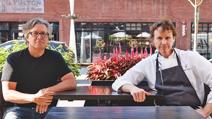 Restauranteur Nick Kokonas and chef Grant Achatz, tongue cancer survivor