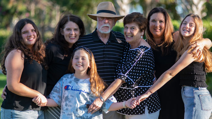 Sharon and Bernie Mark, daughters Jamie Fishman and Caryn Finley. Granddaughters are named Julia, Eve and Madeline. 