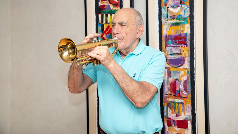 Ted Oppenheimer playing the trumpet