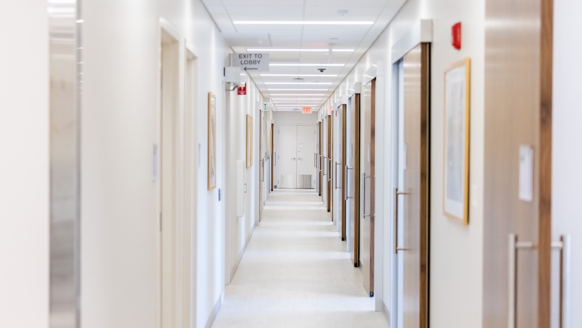 View down hallway of Hinsdale facility