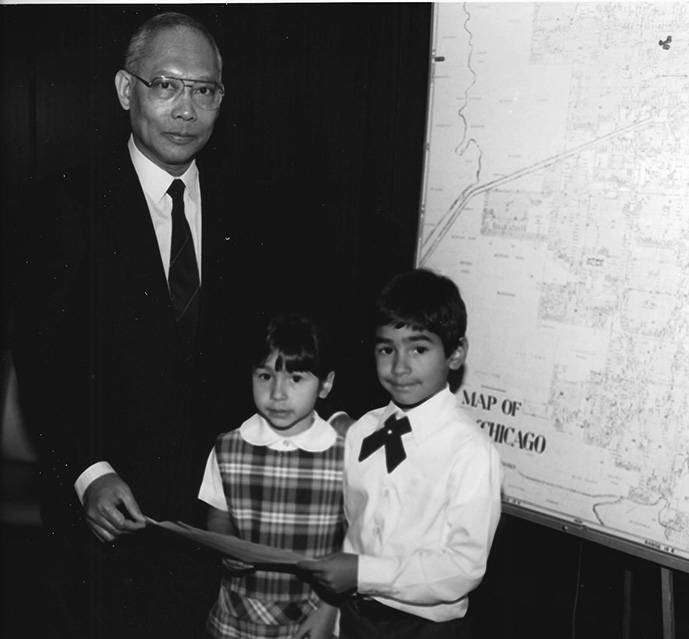 Dr. Hernan Reyes poses for a publicity photo in 1986, when the Chicago Department of Public Health announced that the University of Chicago Medicine was among the local hospitals being accredited as a pediatric trauma care center.