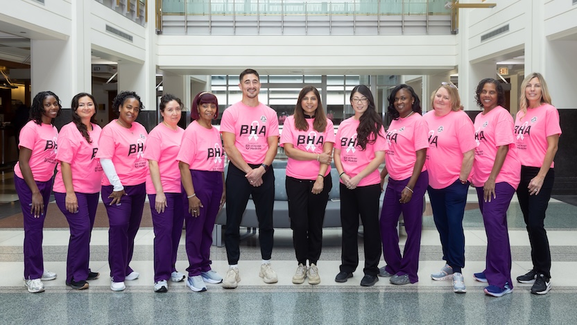 Kulkarni, sixth from right, with members of the UChicago Medicine breast radology team