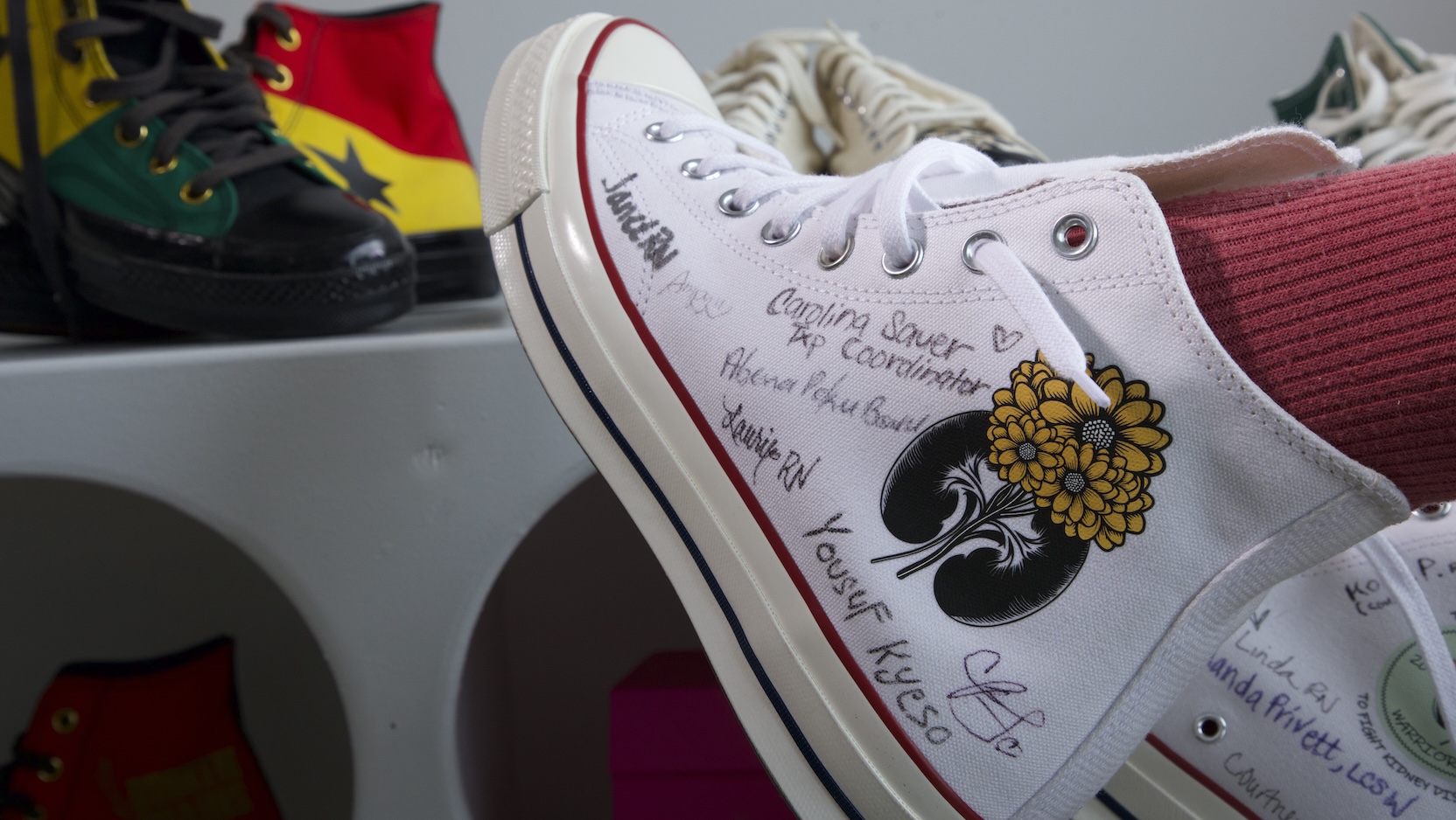 Eddie Oppong custom kidney transplant converse sneaker