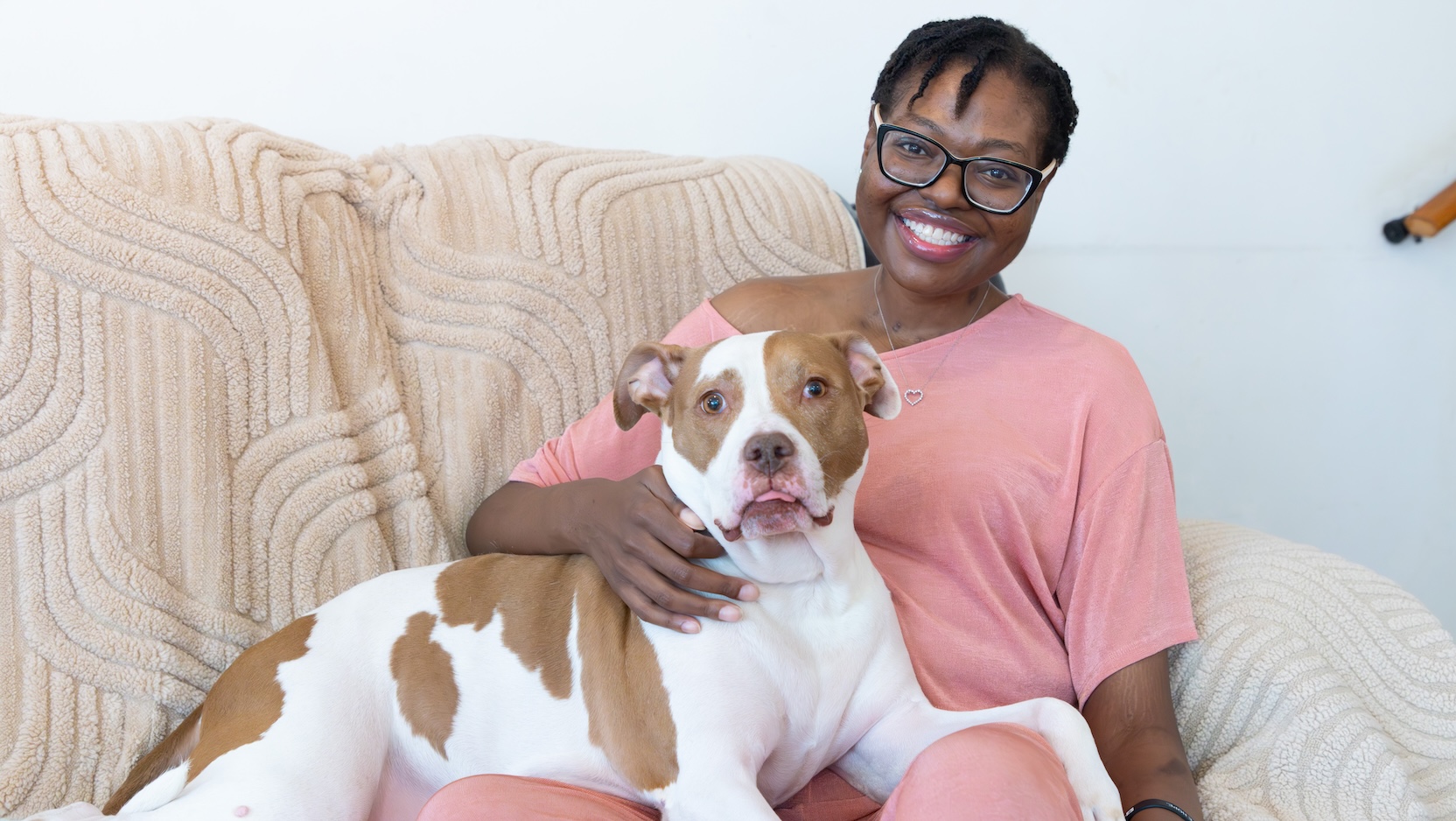 Jasmine Jones with her dog Duchess