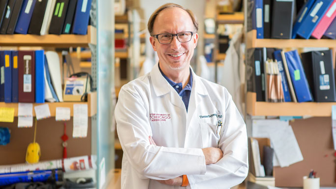 Thomas Gajewski, MD, PhD, in lab