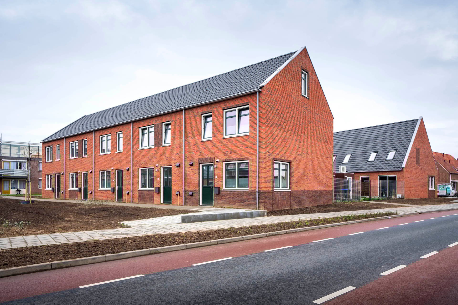 Zijaanzicht woningen in Dinxperlo