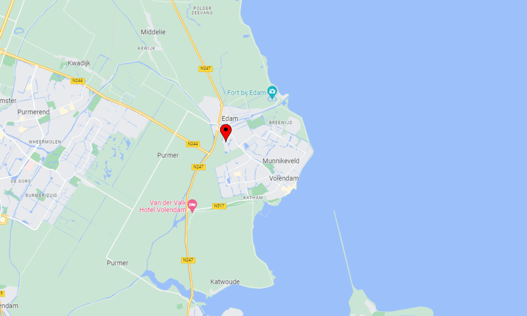 Locatie woningen in Edam