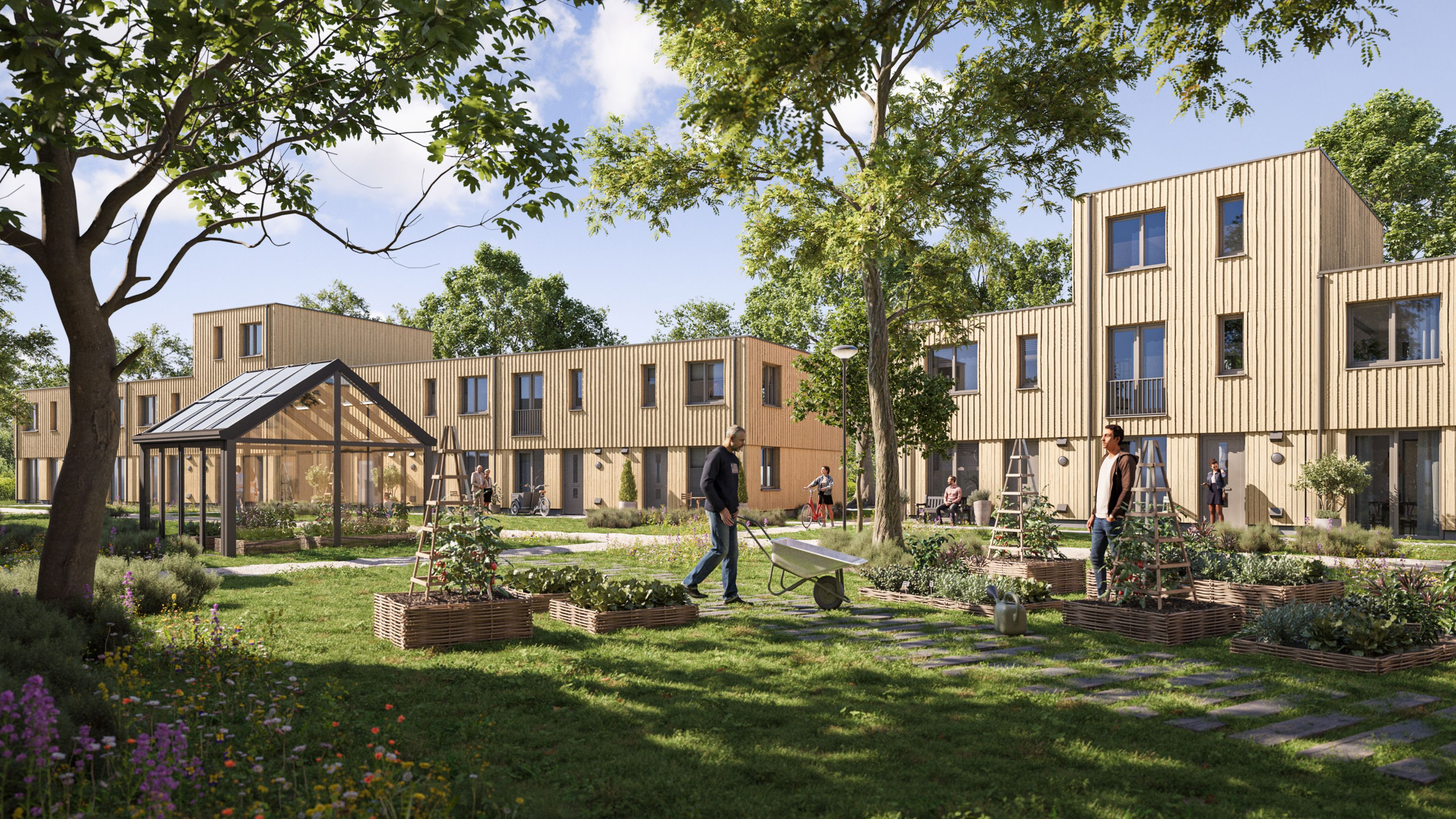 Artist Impression - Twee- en drielaags plat - Eindhoven - Buurtschap te Veld - Special hout