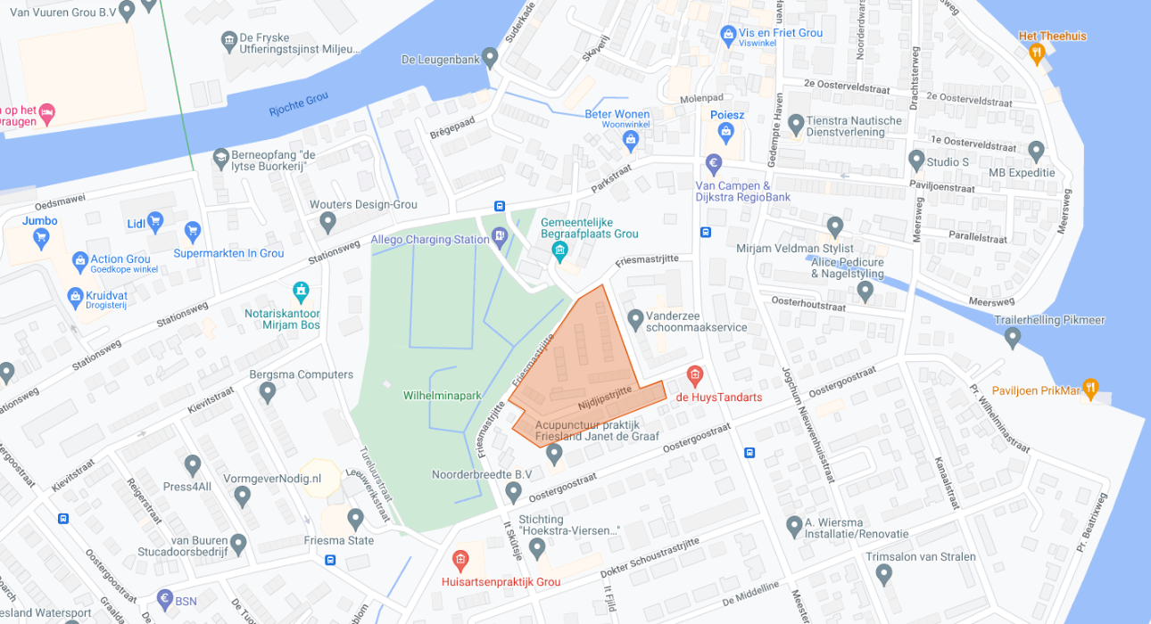 Grou - Nij Djipstrjitte - Locatie