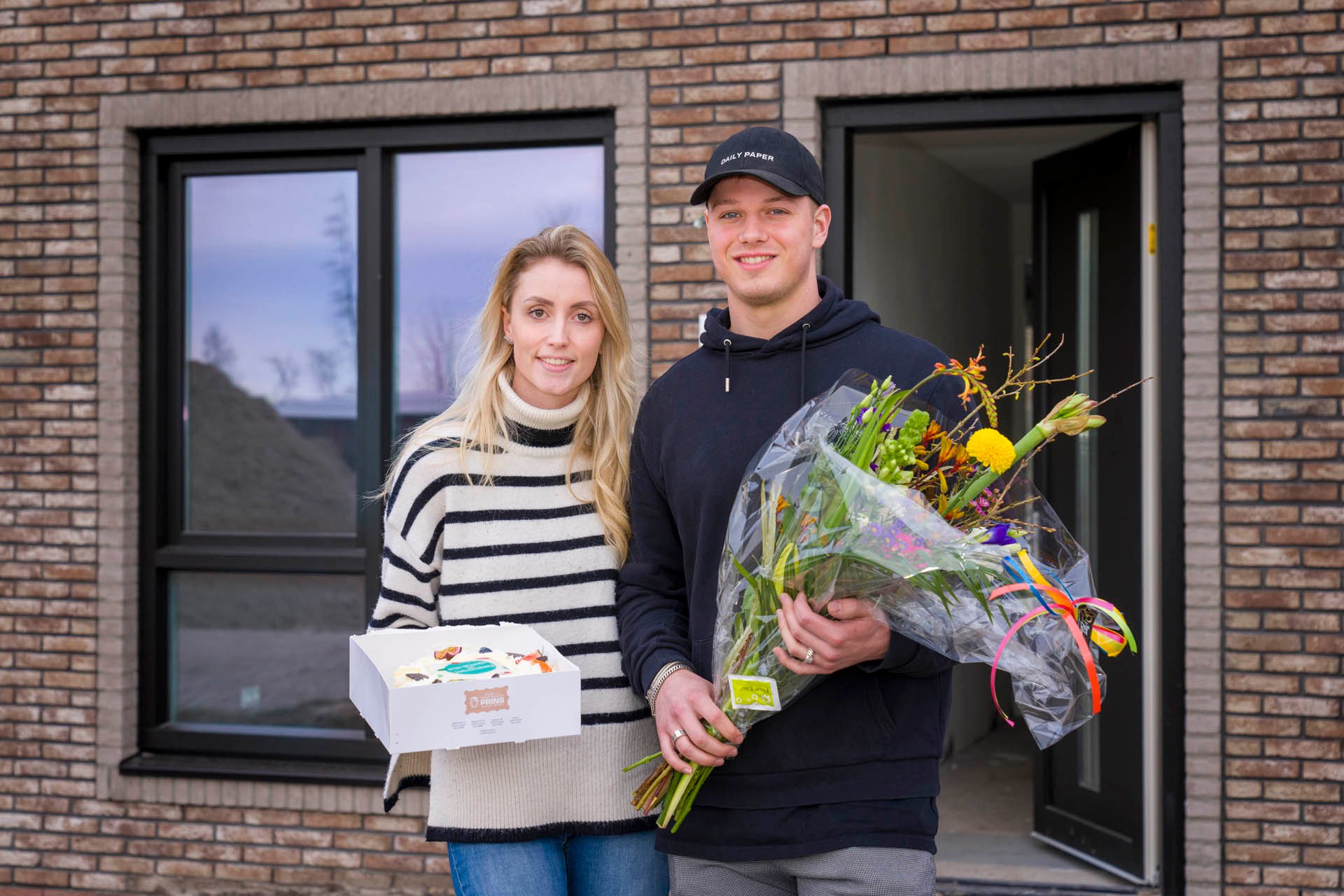 Taart en bloemen voor Danielle en Yorick