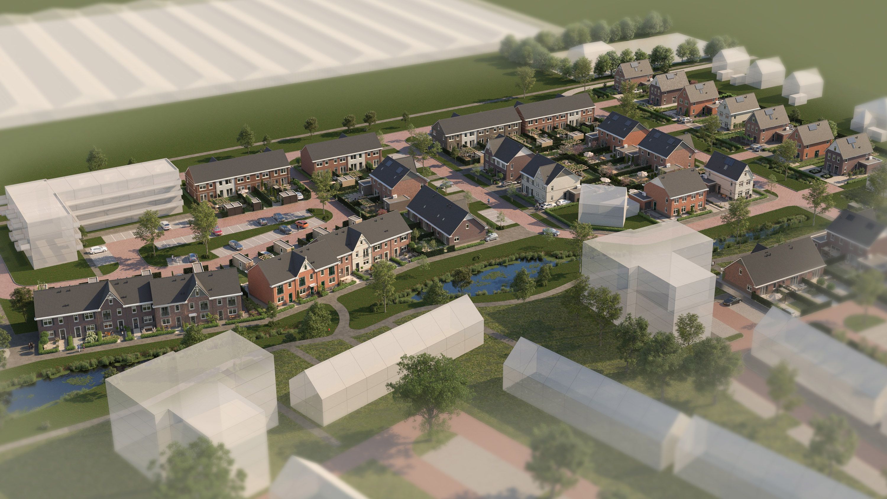 Overzicht woonwijk Zuyderkroon Zevenhuizen - Artist Impression