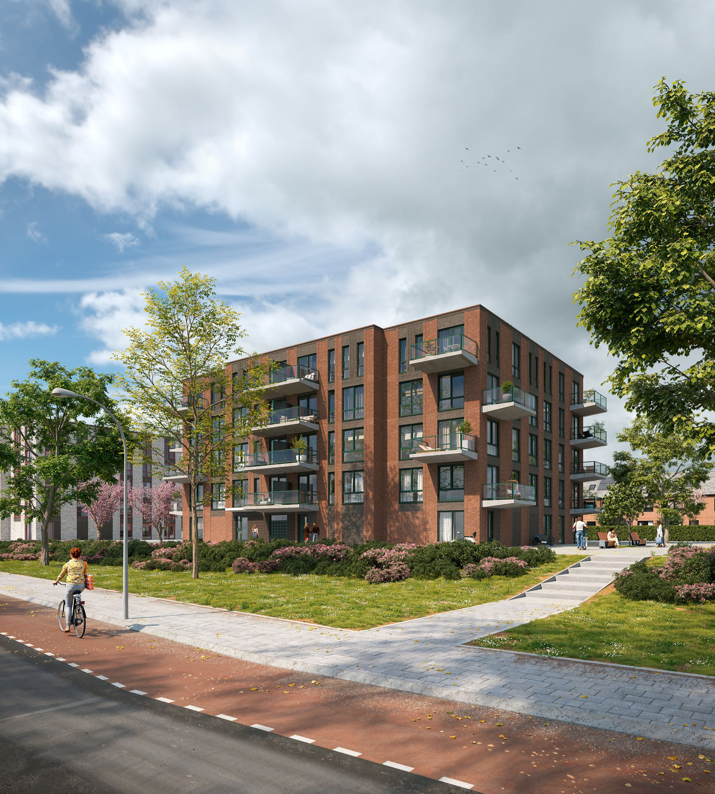 Artist Impression - Woontoren - Vijf laags - Uitpandig balkon