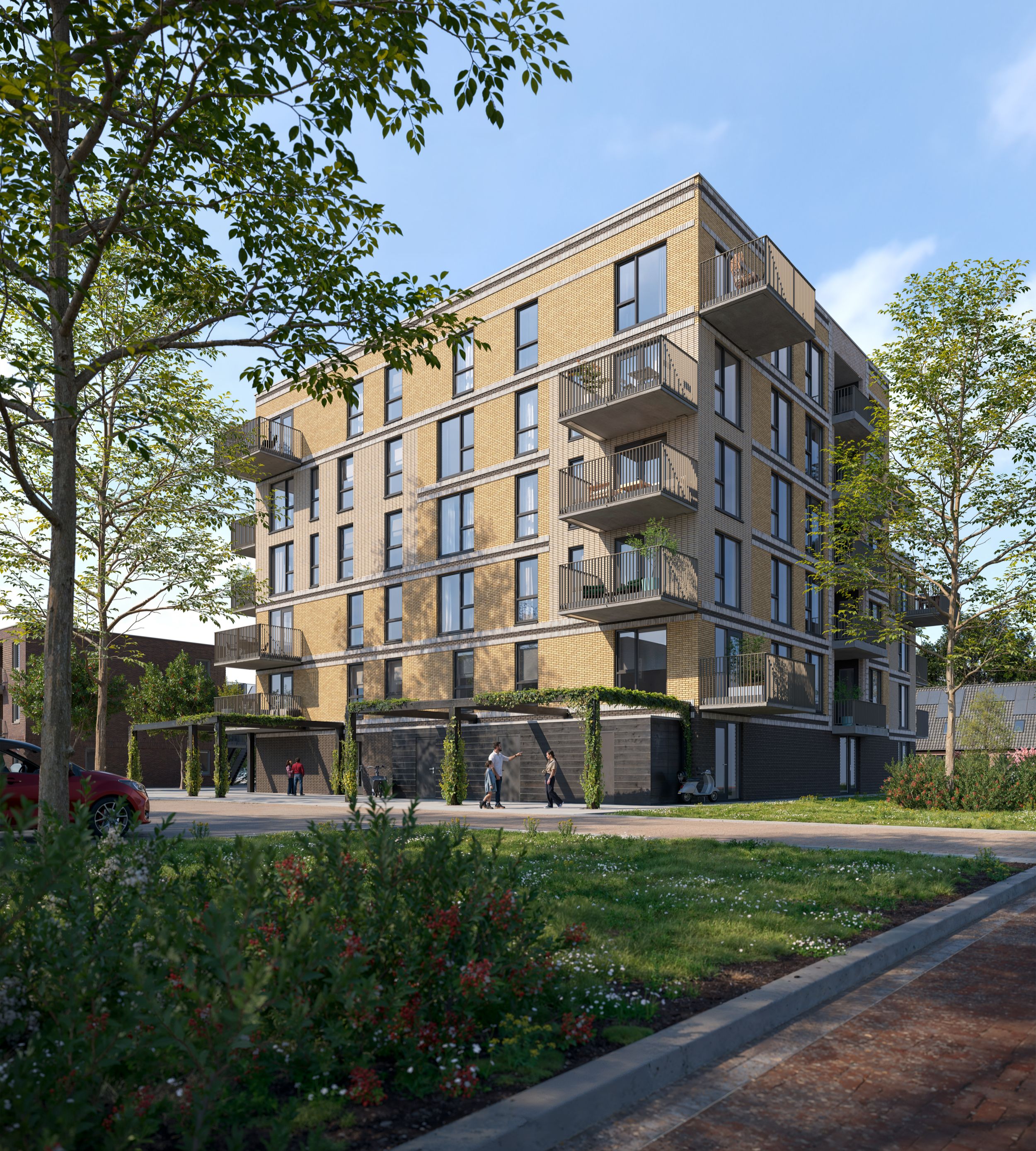 Artist Impression - Woontoren - Zeslaags - Uitpandig balkon