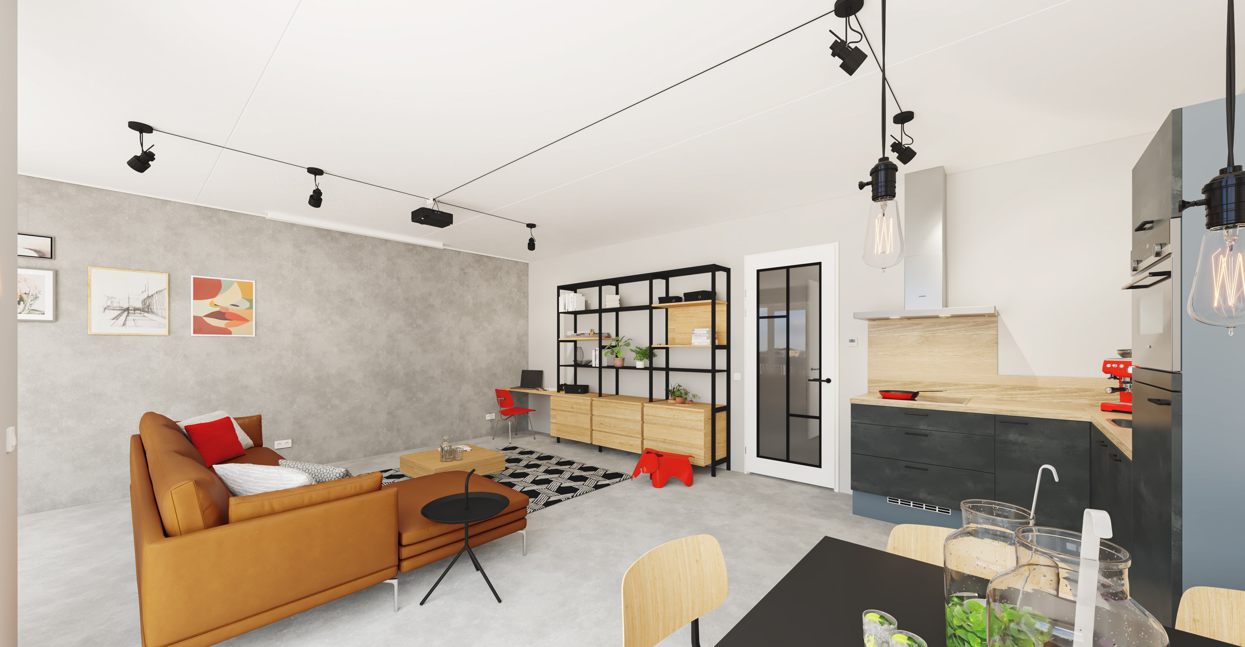 Artist Impression - Galerij - Plattegrond GK4-01 - Woonkamer