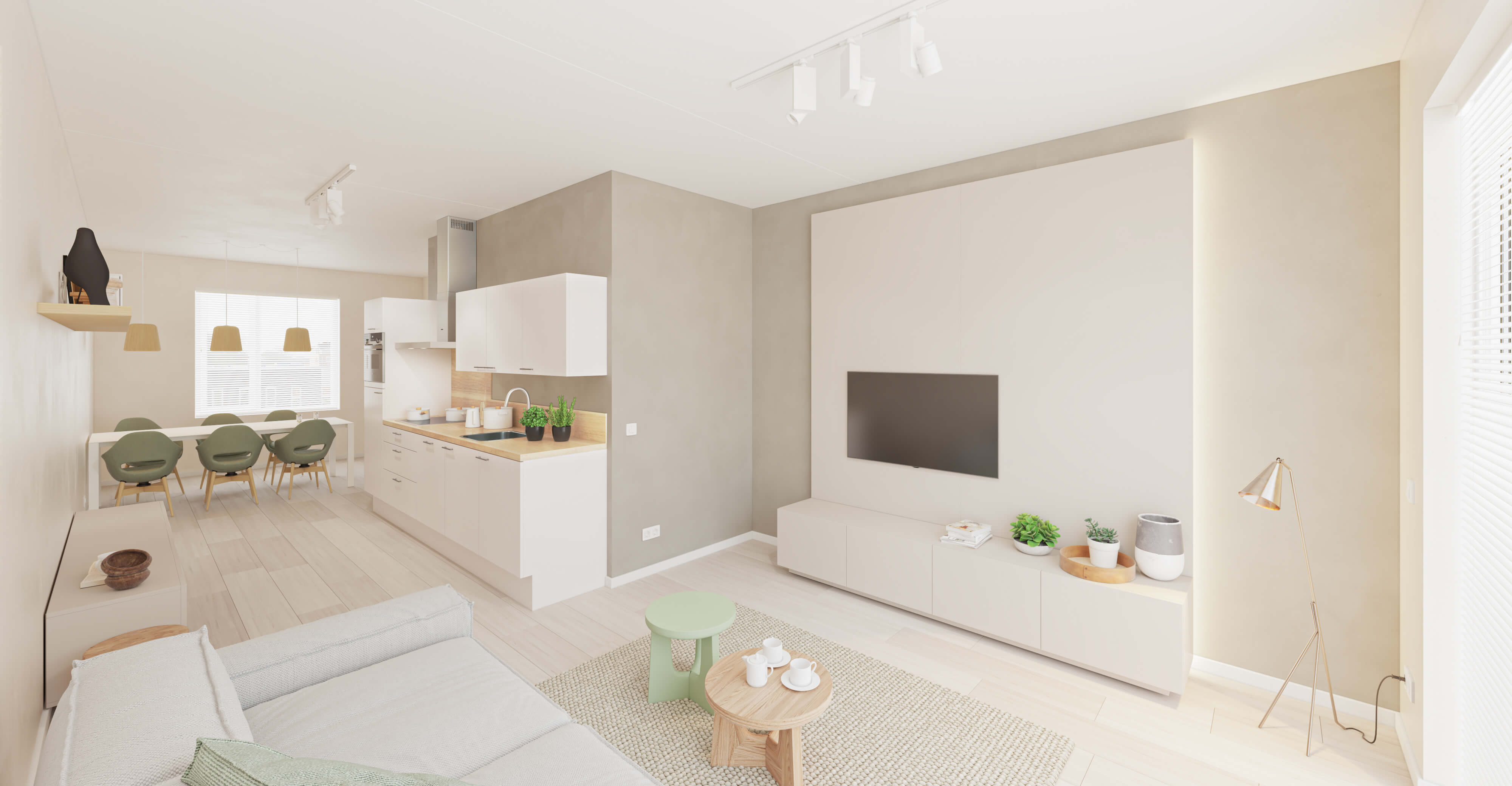 Artist Impression - Galerij - Plattegrond GM3-03 - Woonkamer - Neutrale kleuren