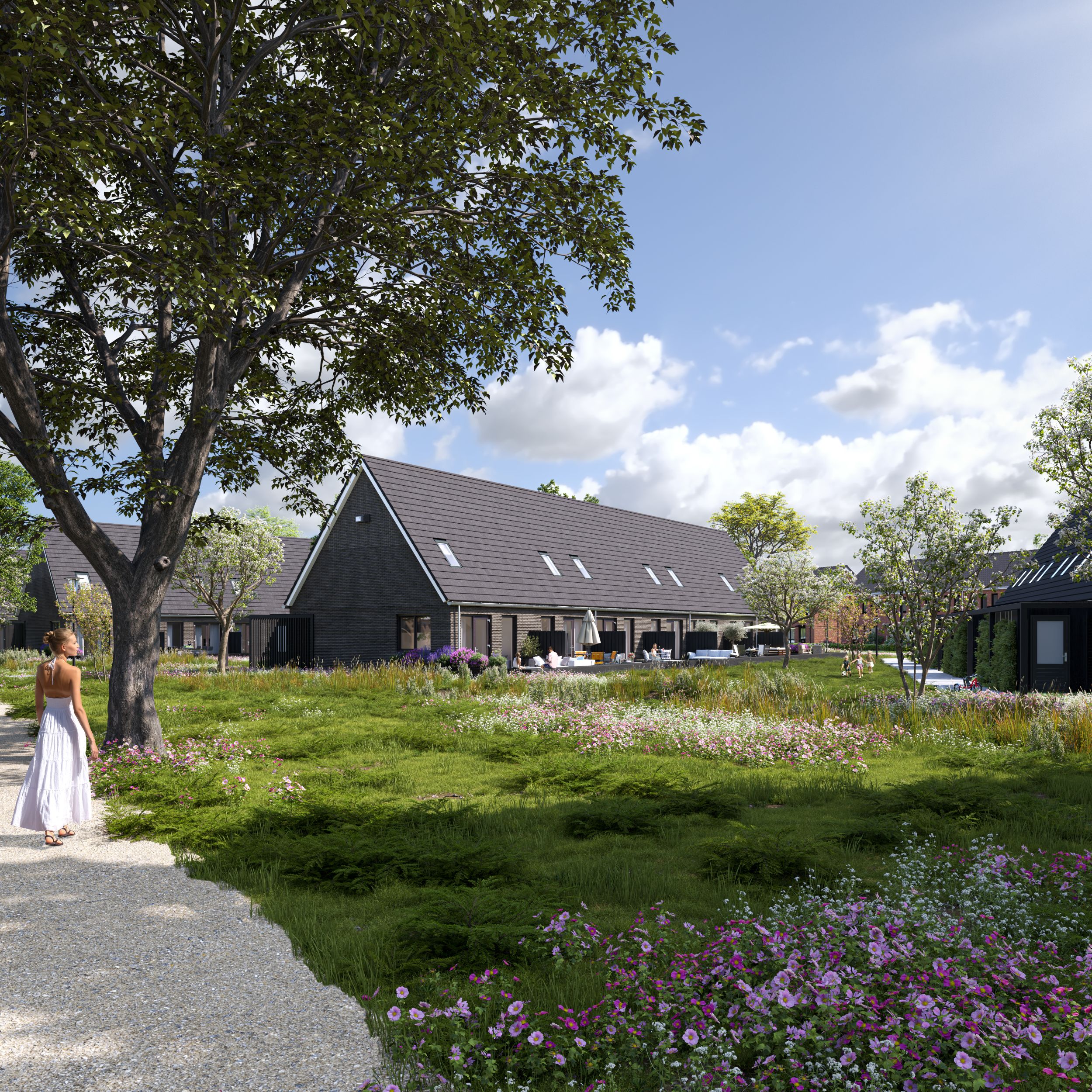 Artist Impression - Steenbrugge - Deventer - Eenlaags met kap - Rij woningen