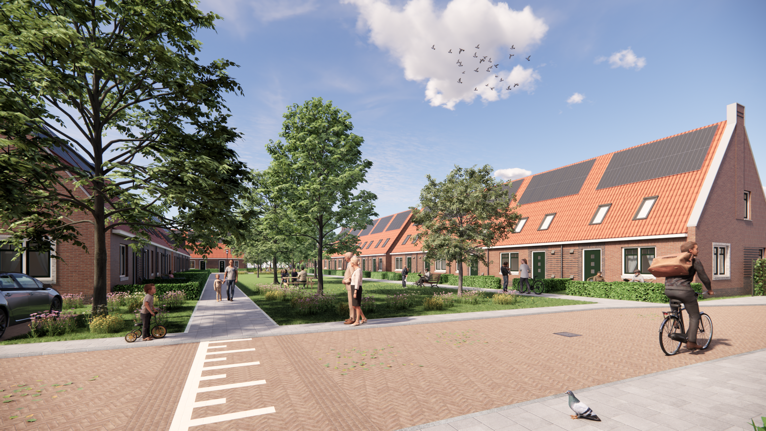 Artist Impression - Goes West - Eenlaags met kap - Doorkijkje groenstrook