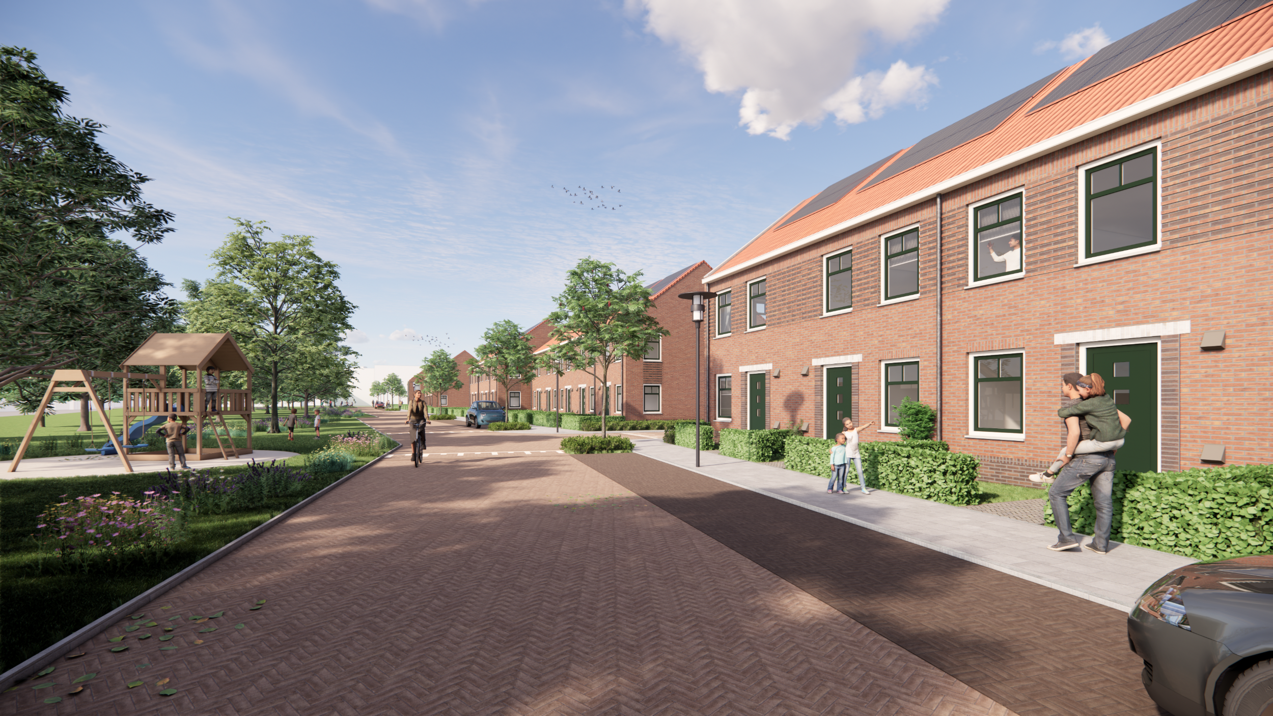Artist Impression - Goes West - Tweelaags met kap - Straatkant met speeltuin