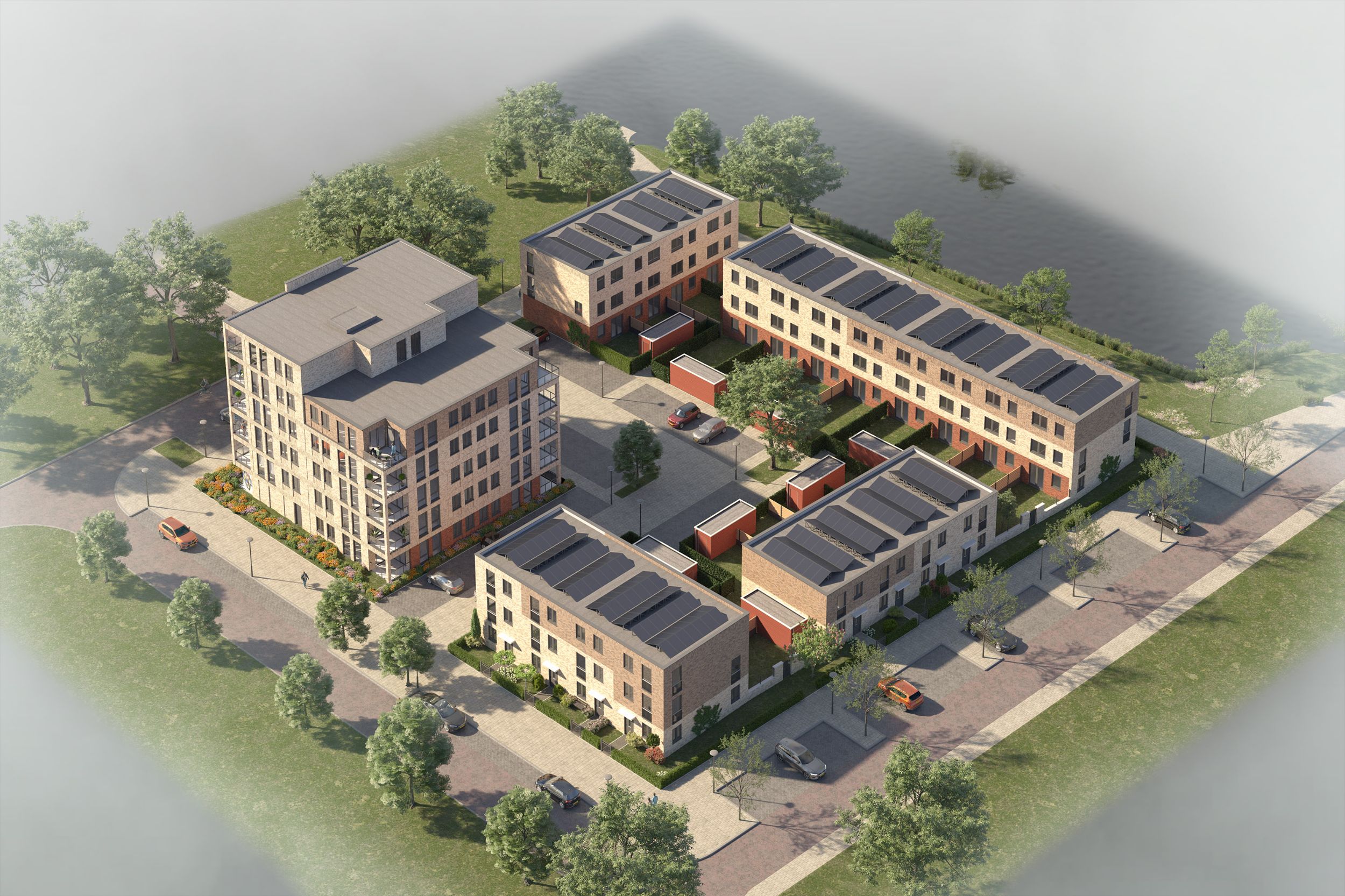 Artist Impression - Drone View - De Zuidelijke Stempel Oost in Gouda