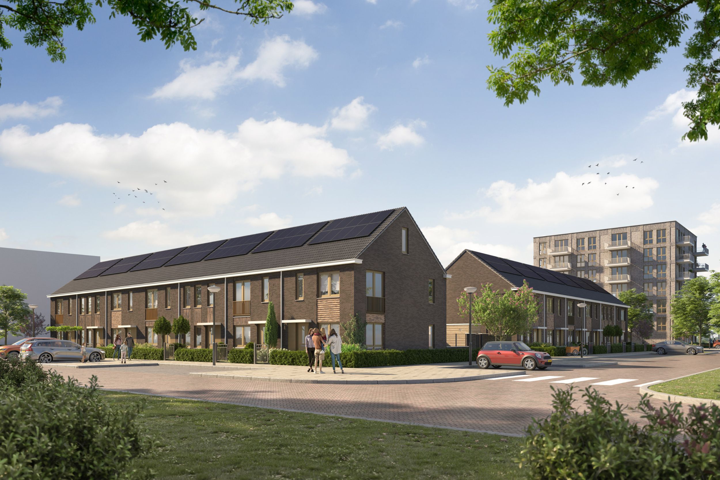 Artist Impression van de Tweelaags met kap woningen die wij realiseren in Gouda in de Zuidelijke Stempel Oost