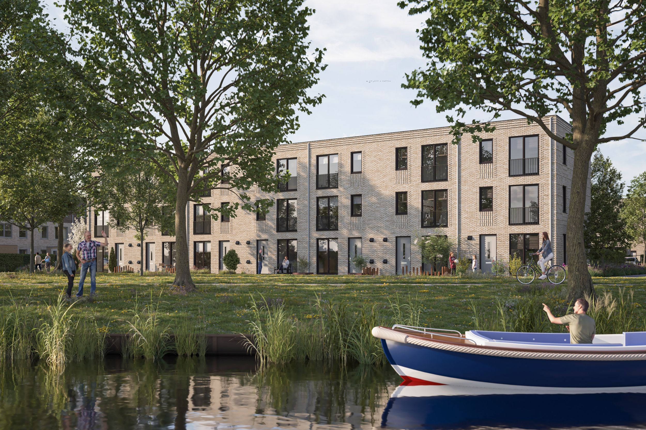 Artist Impression - Mix Camminghaburen - Leeuwarden - Drielaags plat - Een kleur - Water