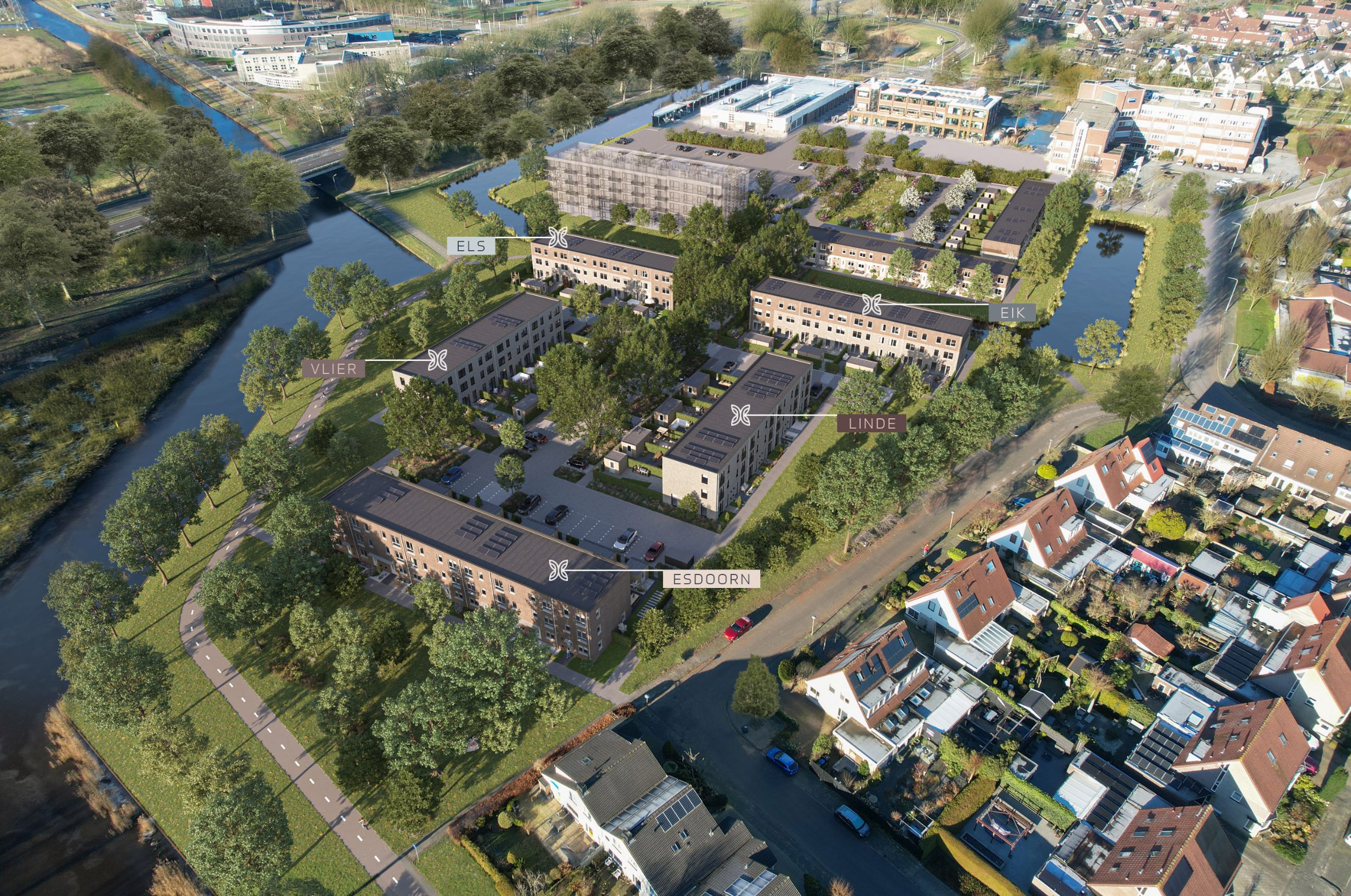Artist Impression - Mix Camminghaburen - Leeuwarden - Vogelvlucht - Benamingen