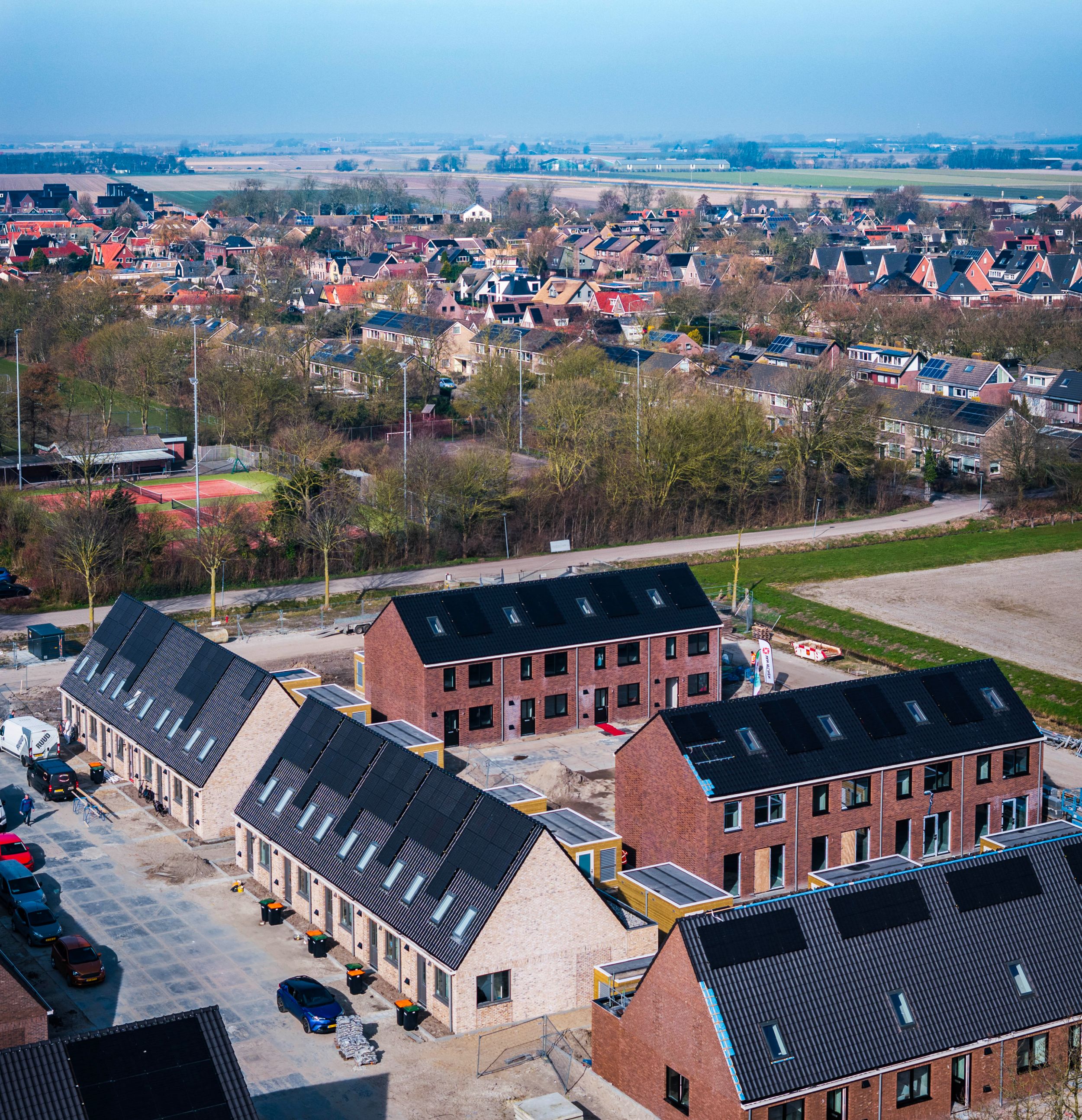 Dronefoto van de CPO wijk in Schagerbrug