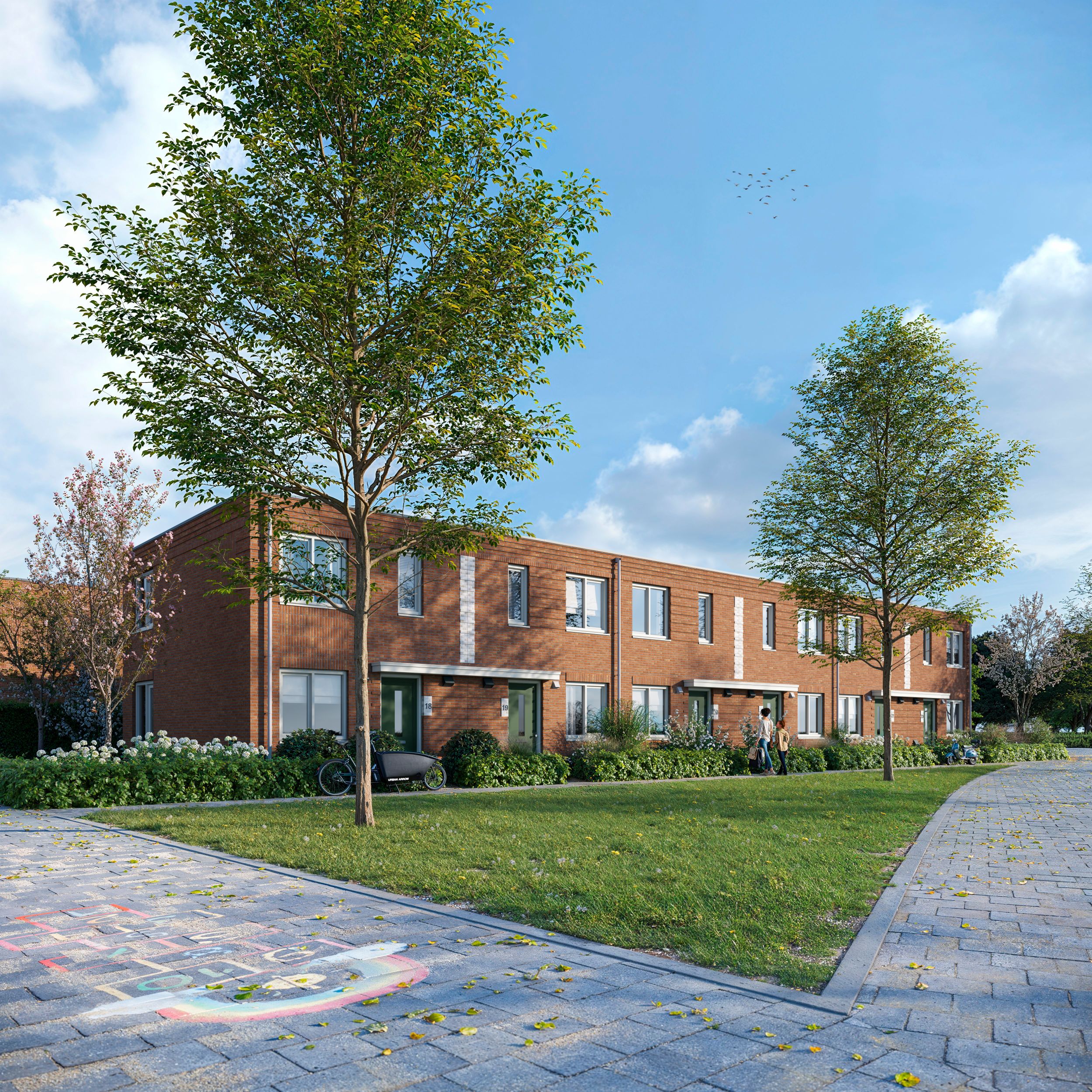 Artist Impression Sneek Valkstraat t Eilan Groenstrook