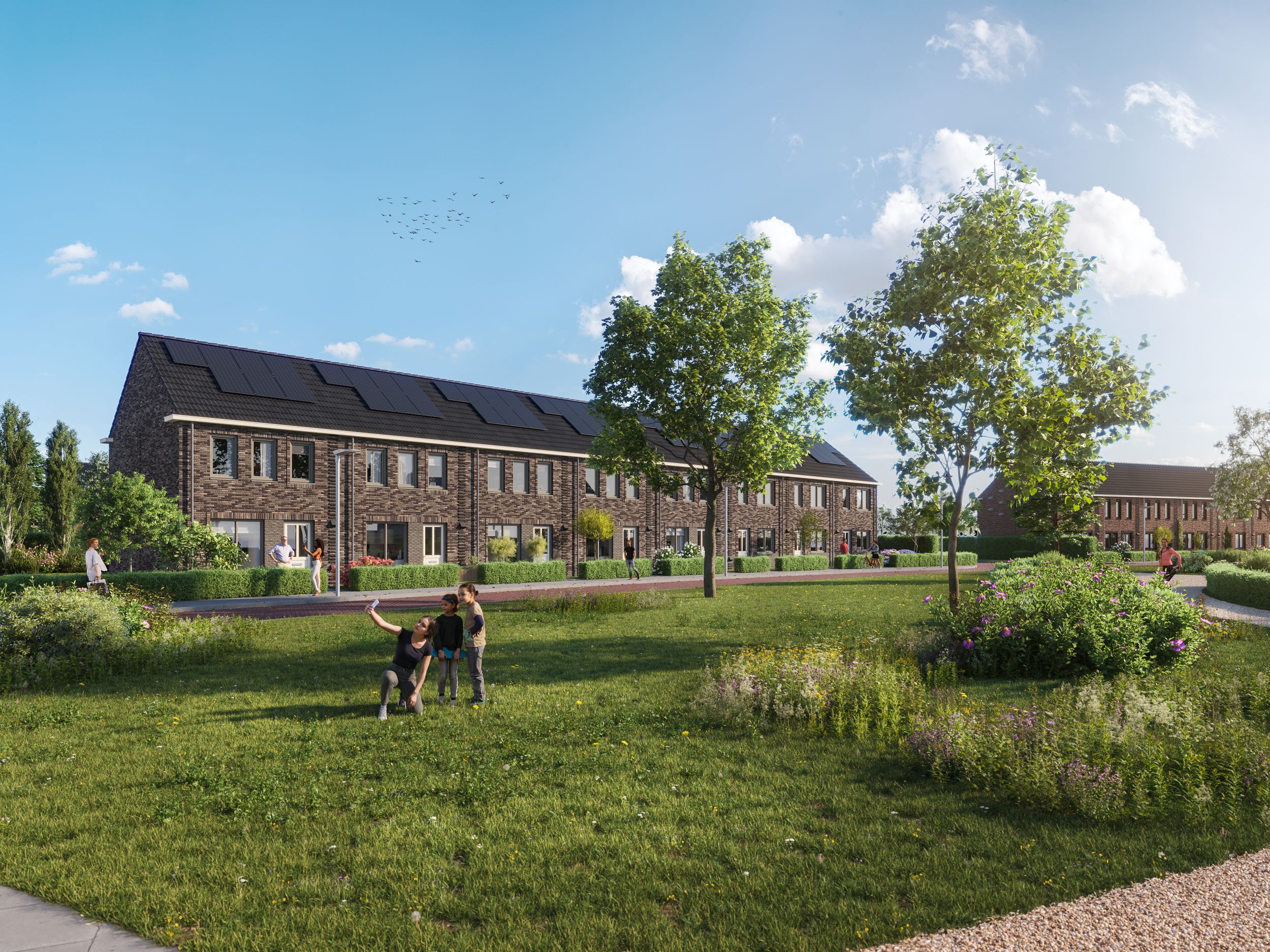 Artist Impression - Tweelaags met kap woningen - Swifterbant - Park voor de deur