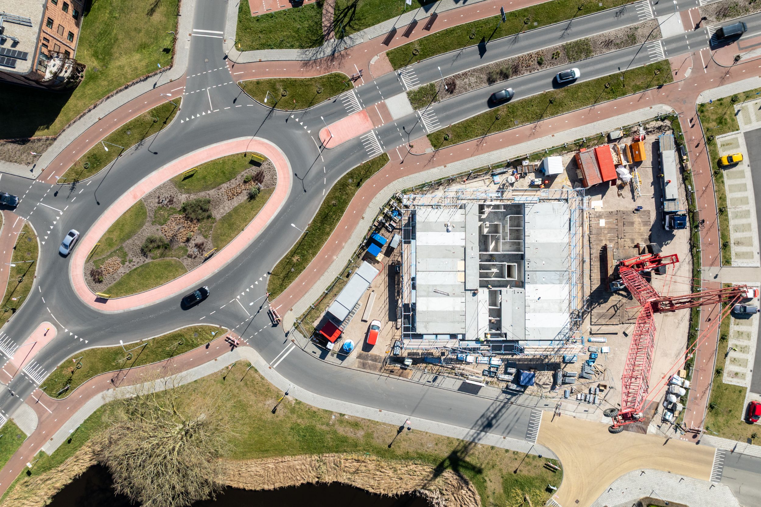 Voortgang bouw - Woontoren - Veendam - Kruispunt van bovenaf