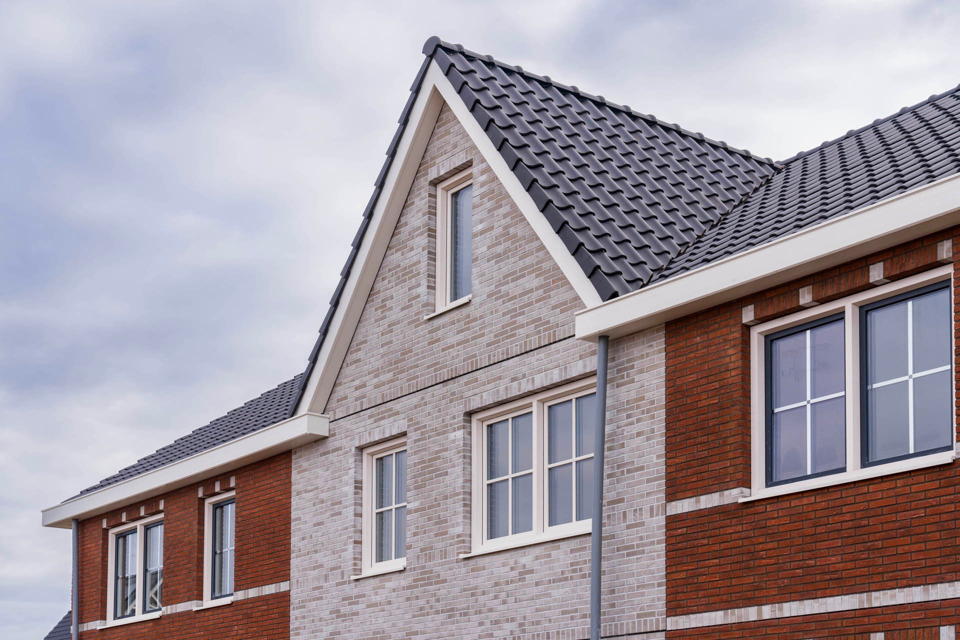 Detailfoto van de wonigen in Zevenhuizen - gevel