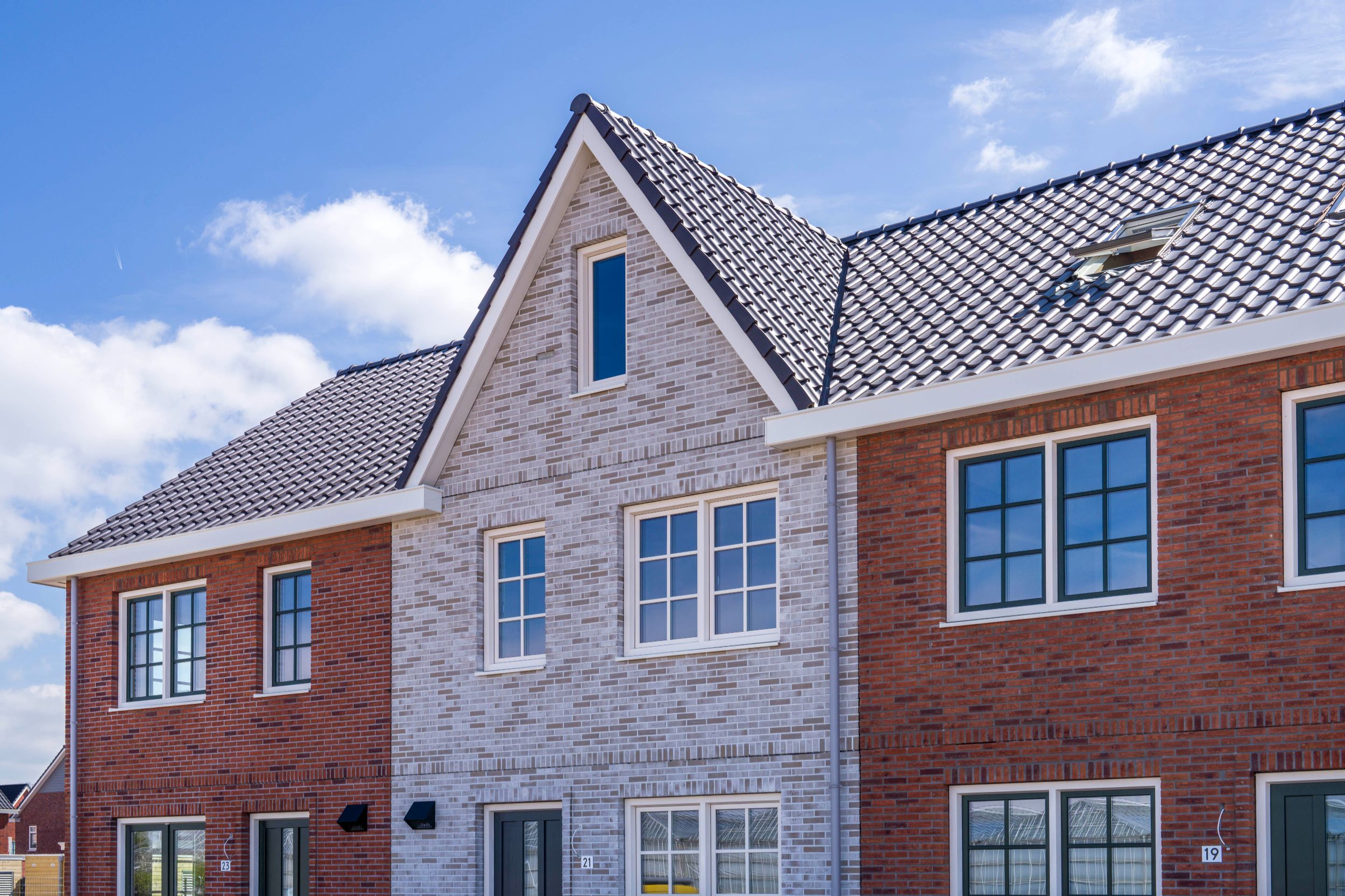 Zevenhuizen - 19 woningen - tweelaags met kap - tuitgevel