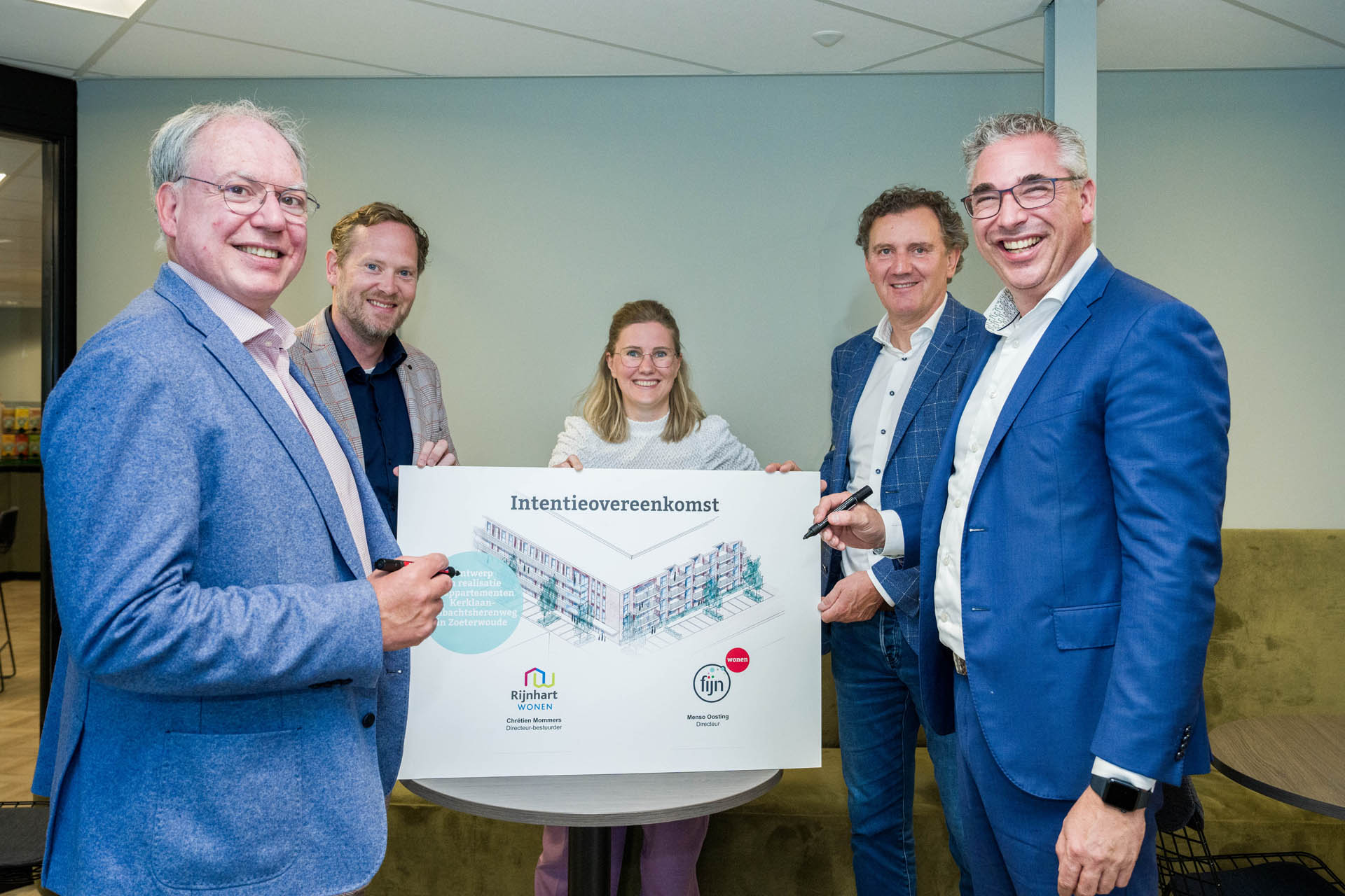Ondertekening intentieovereenkomst - Zoeterwoude - 47 appartementen - Rijnhart Wonen