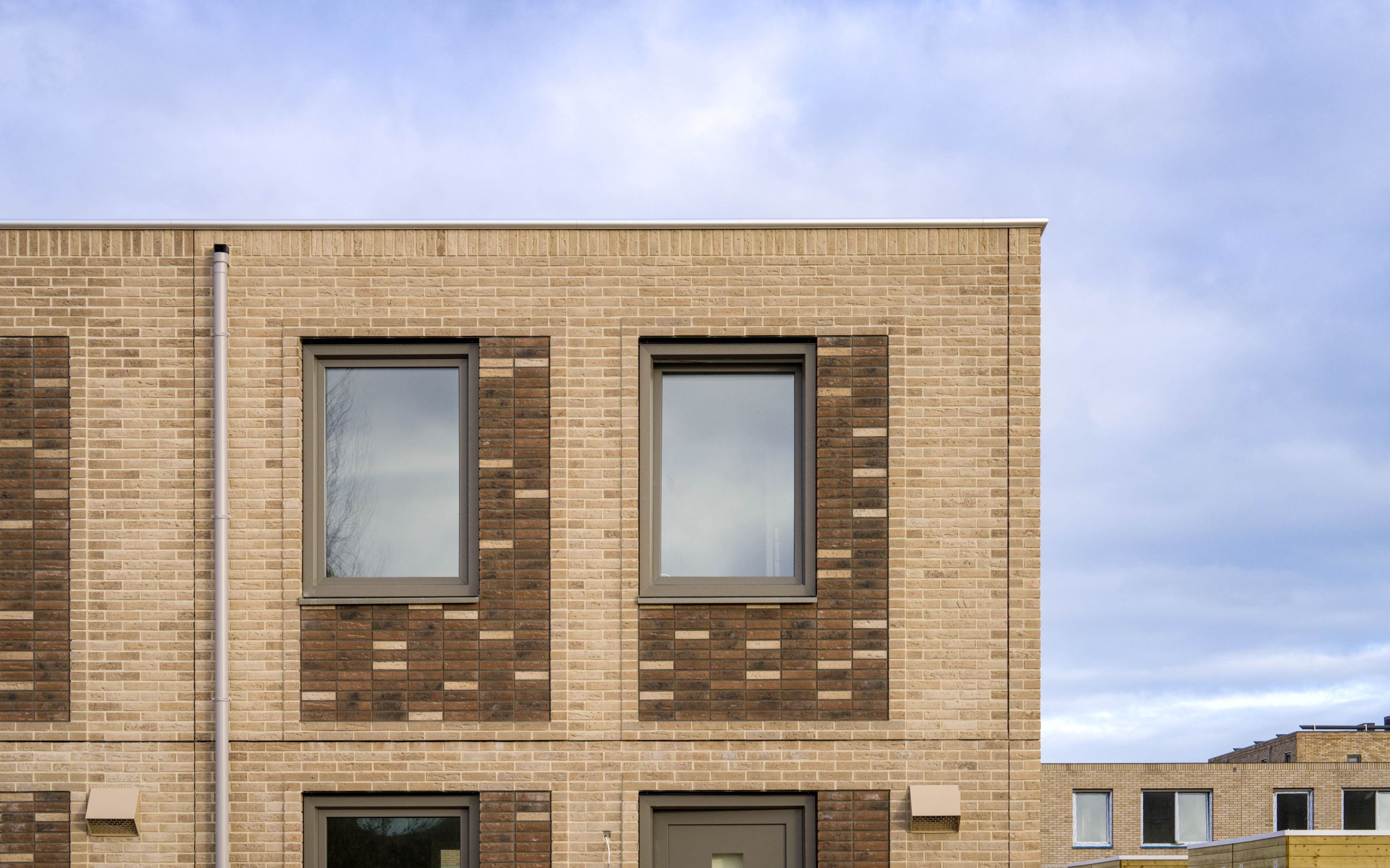 Zwolle - De Tippe - Detailfoto - Tweelaags plat - Gevelstenen