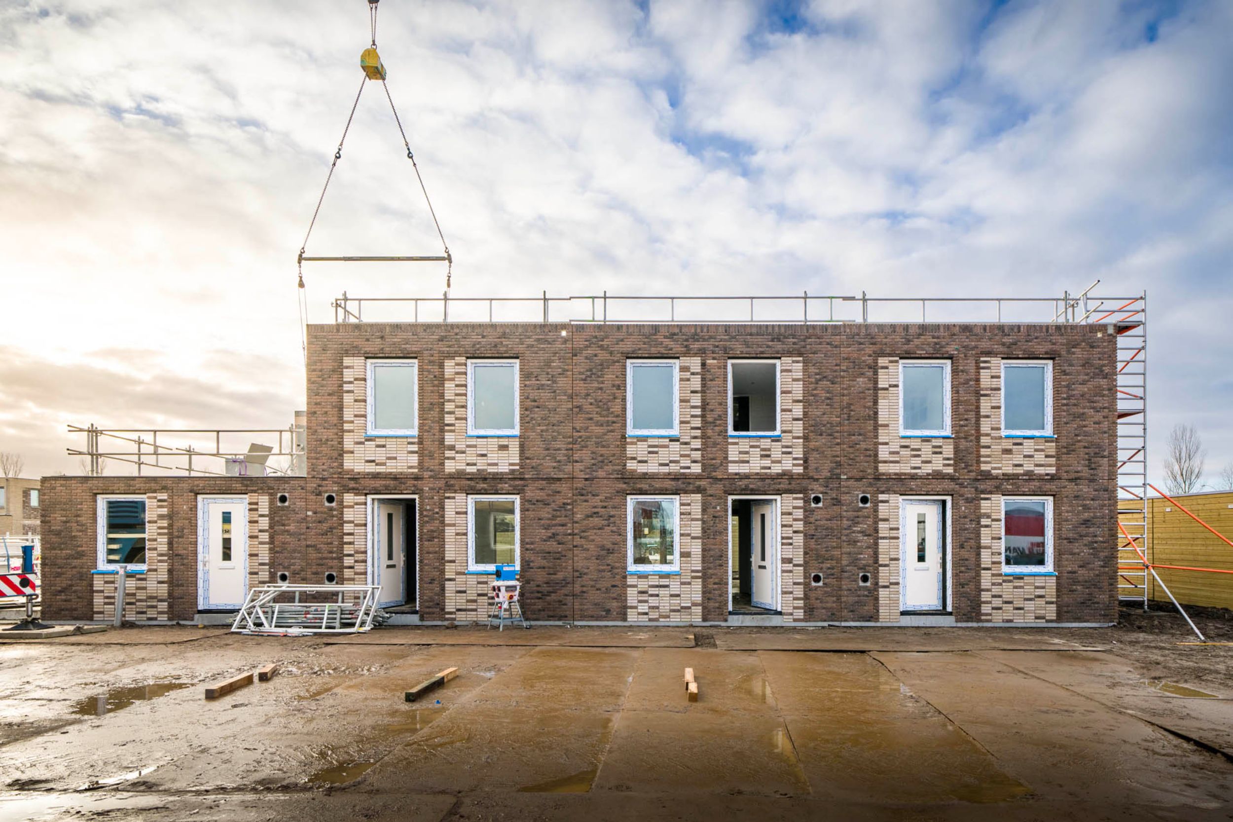 Zwolle - Wijk in aanbouw - Foto assemblage tweelaags plat