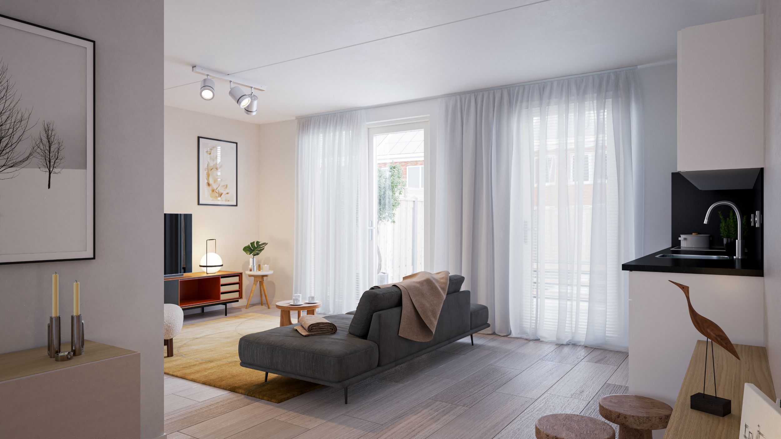 Woonkamer in levensloopbestendige woning