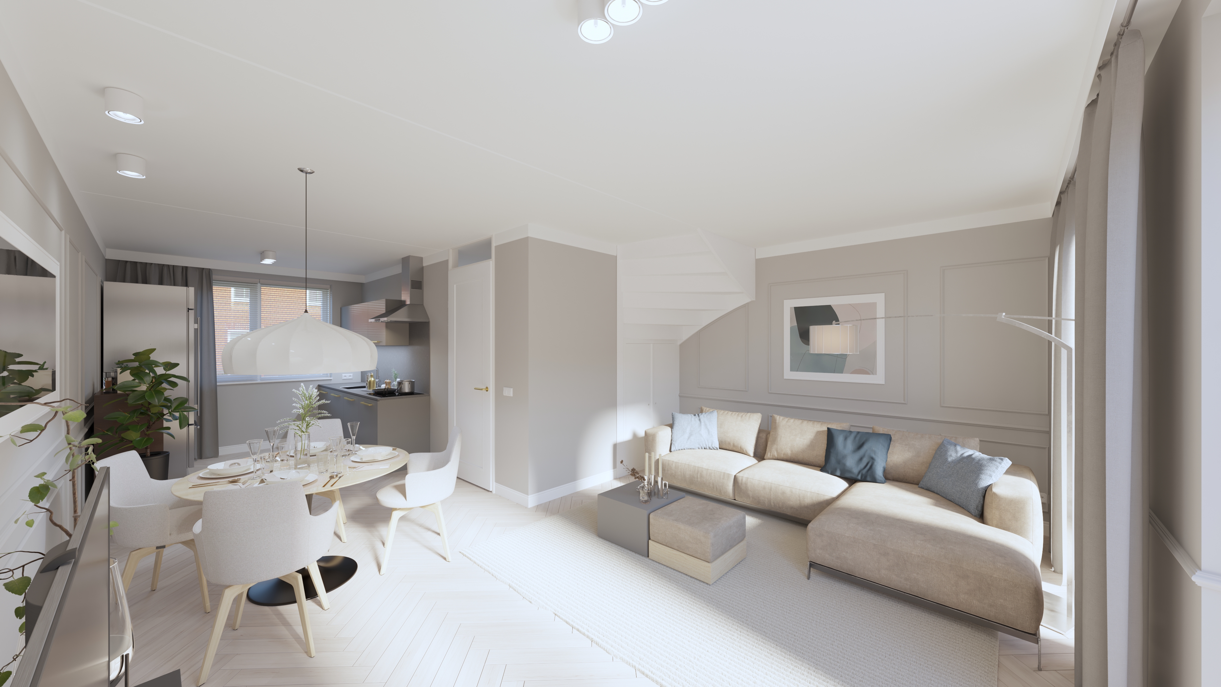 Artist Impression - Woonkamer - 201 en 301 - Origin