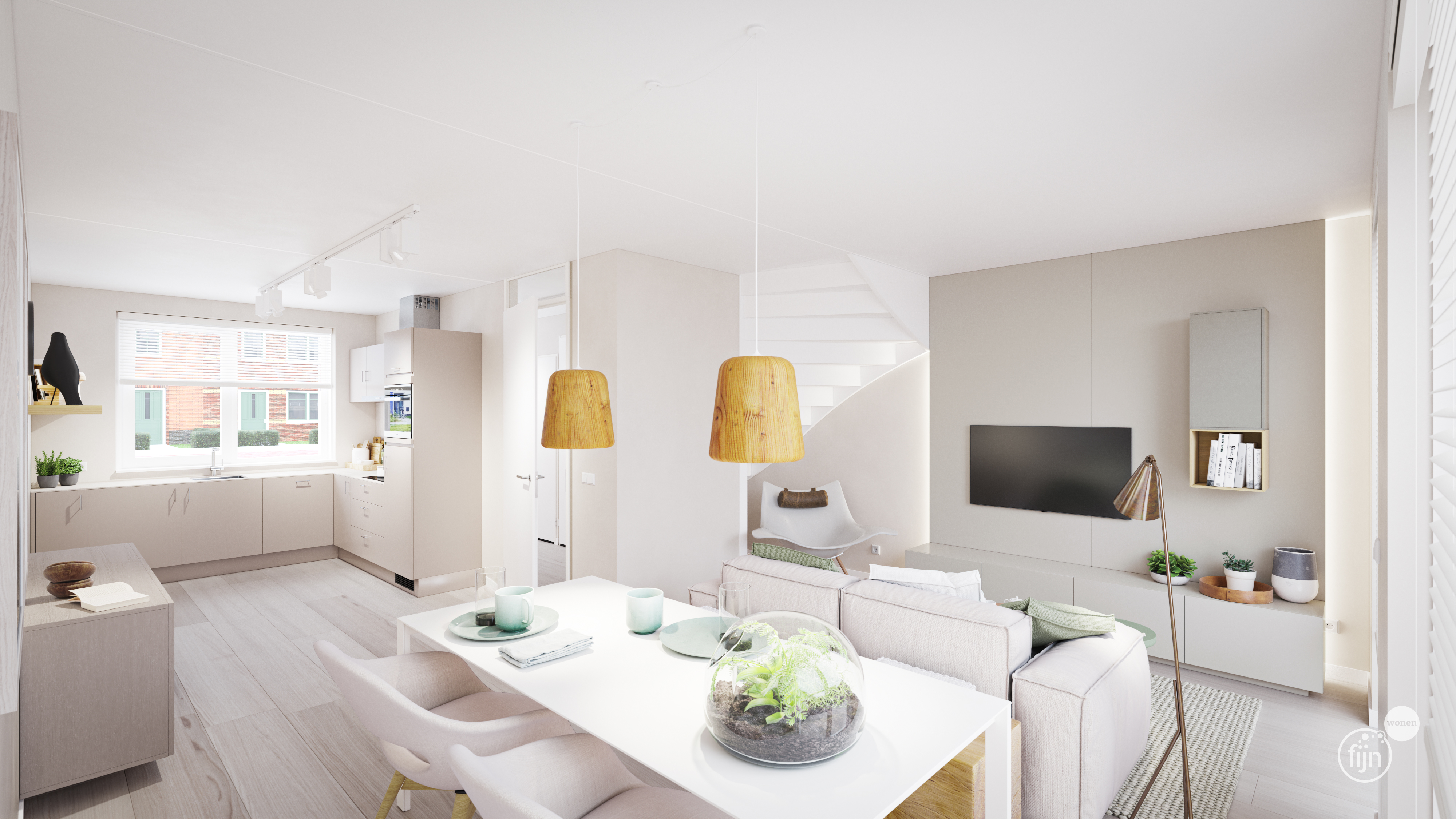 Artist impression - 101 3.0 - Woonkamer - Nature