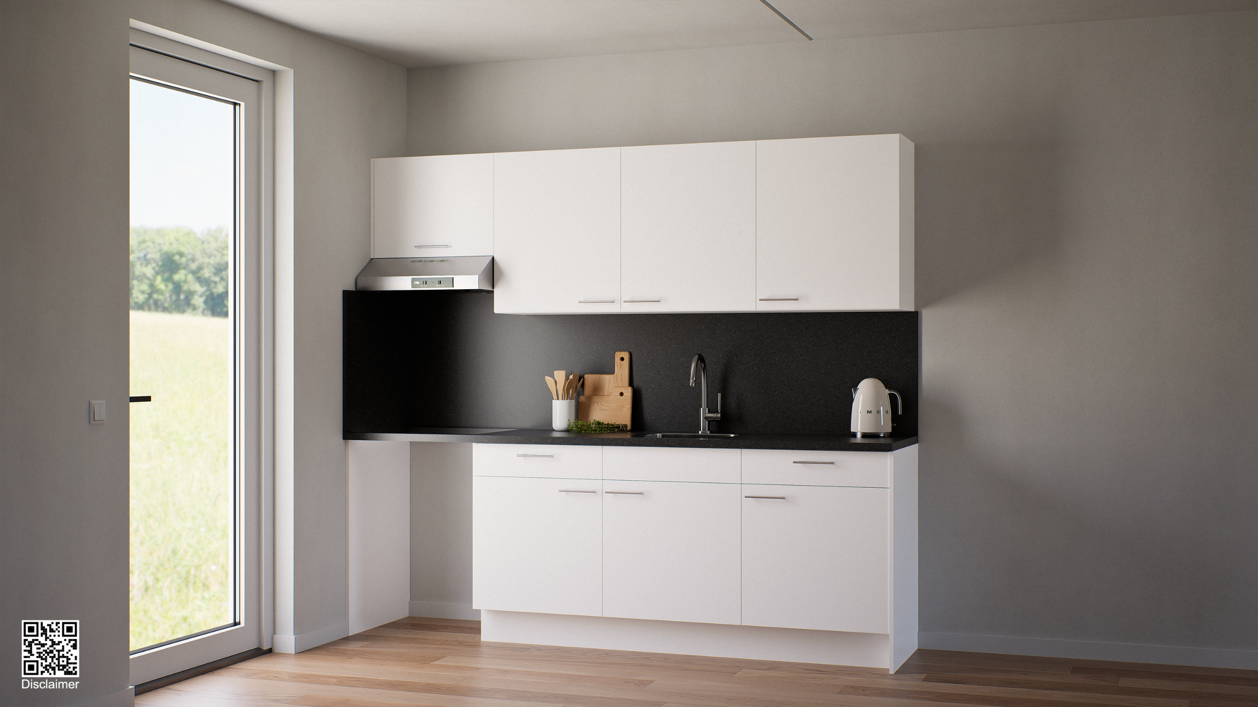 Artist Impression - Bribus - Keuken -LLB - Achter geplaatst - 240 cm
