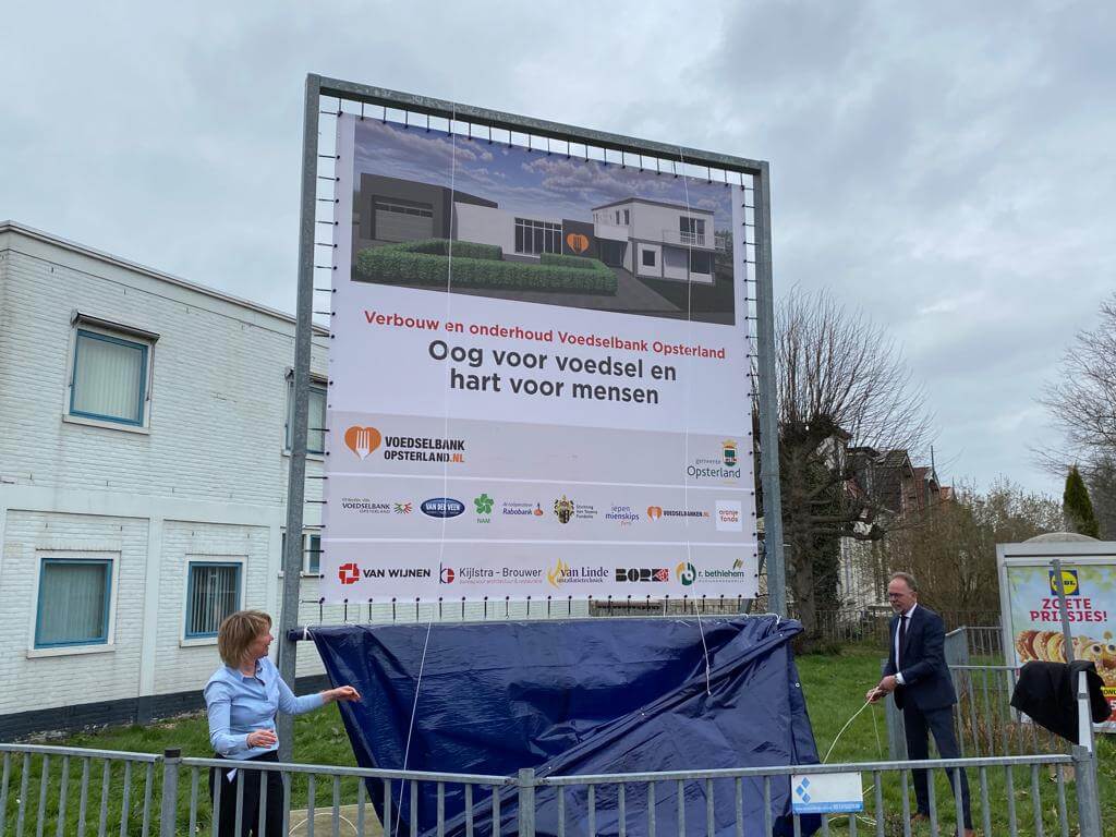 Onthulling bouwbord Voedselbank Gorredijk