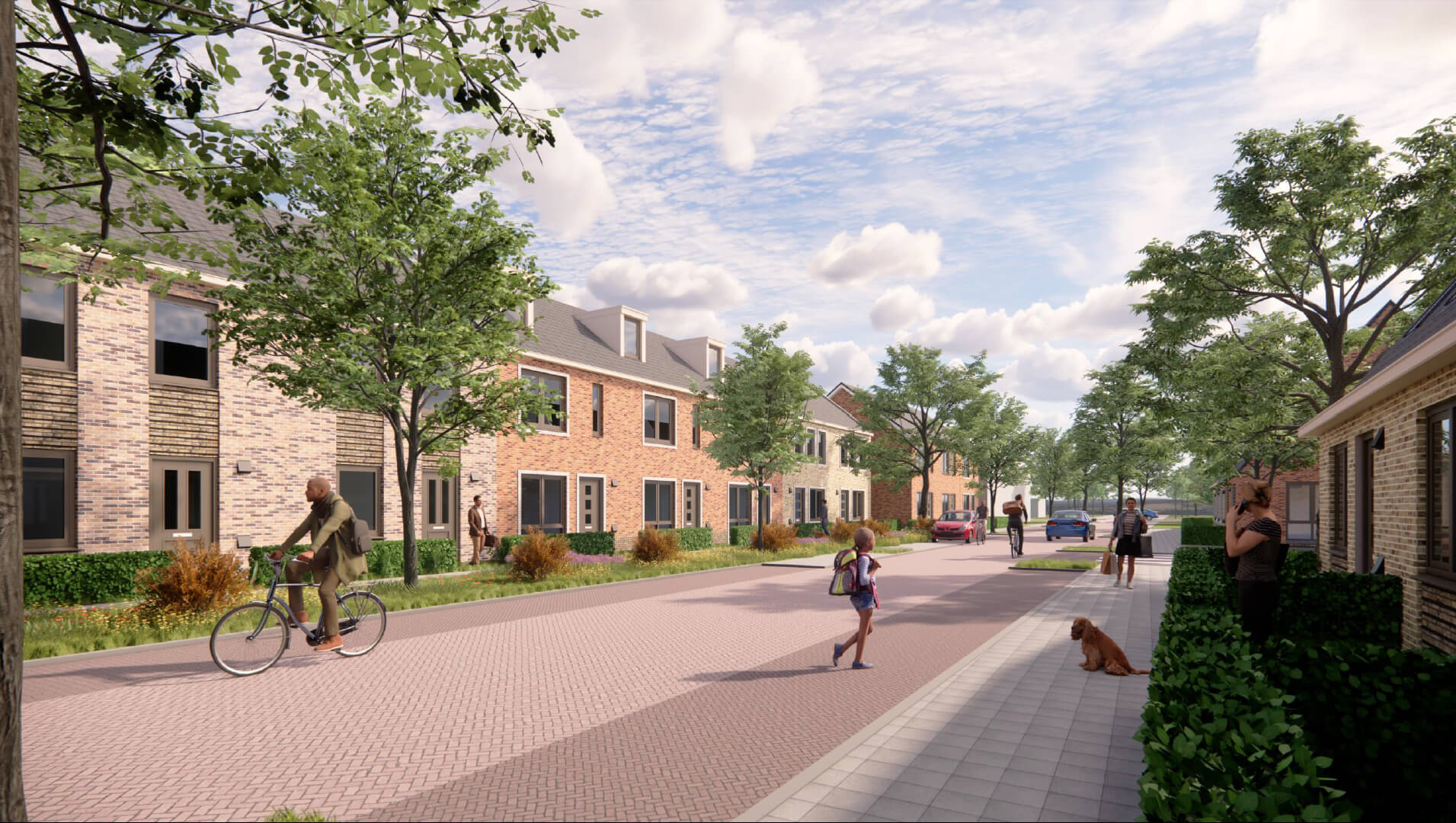 Impressie rijwoningen Staatsliedenbuurt Gendt