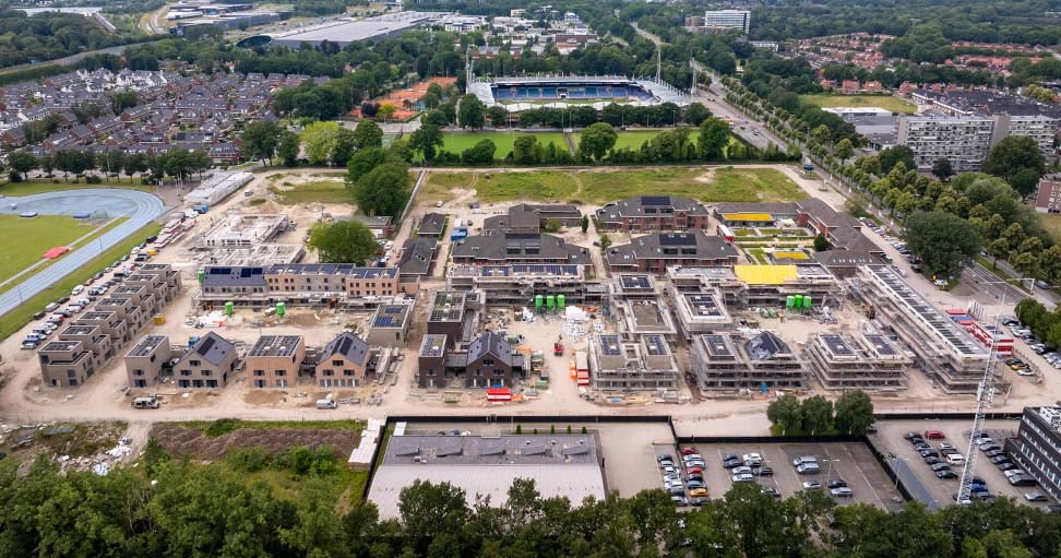Bouwplaats Willemskwartier vogelvlucht