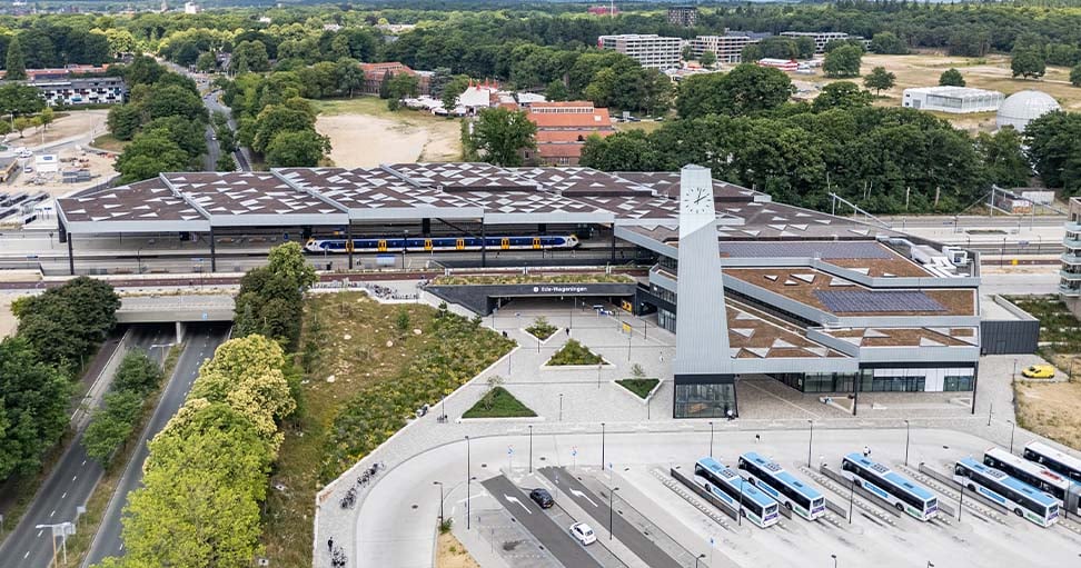 Dronefoto station Ede-Wageningen
